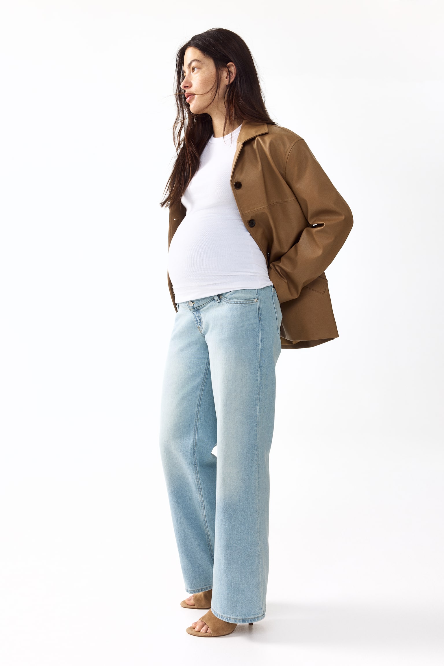 MAMA Wide jeans - כחול ג'ינס חיוור - 5