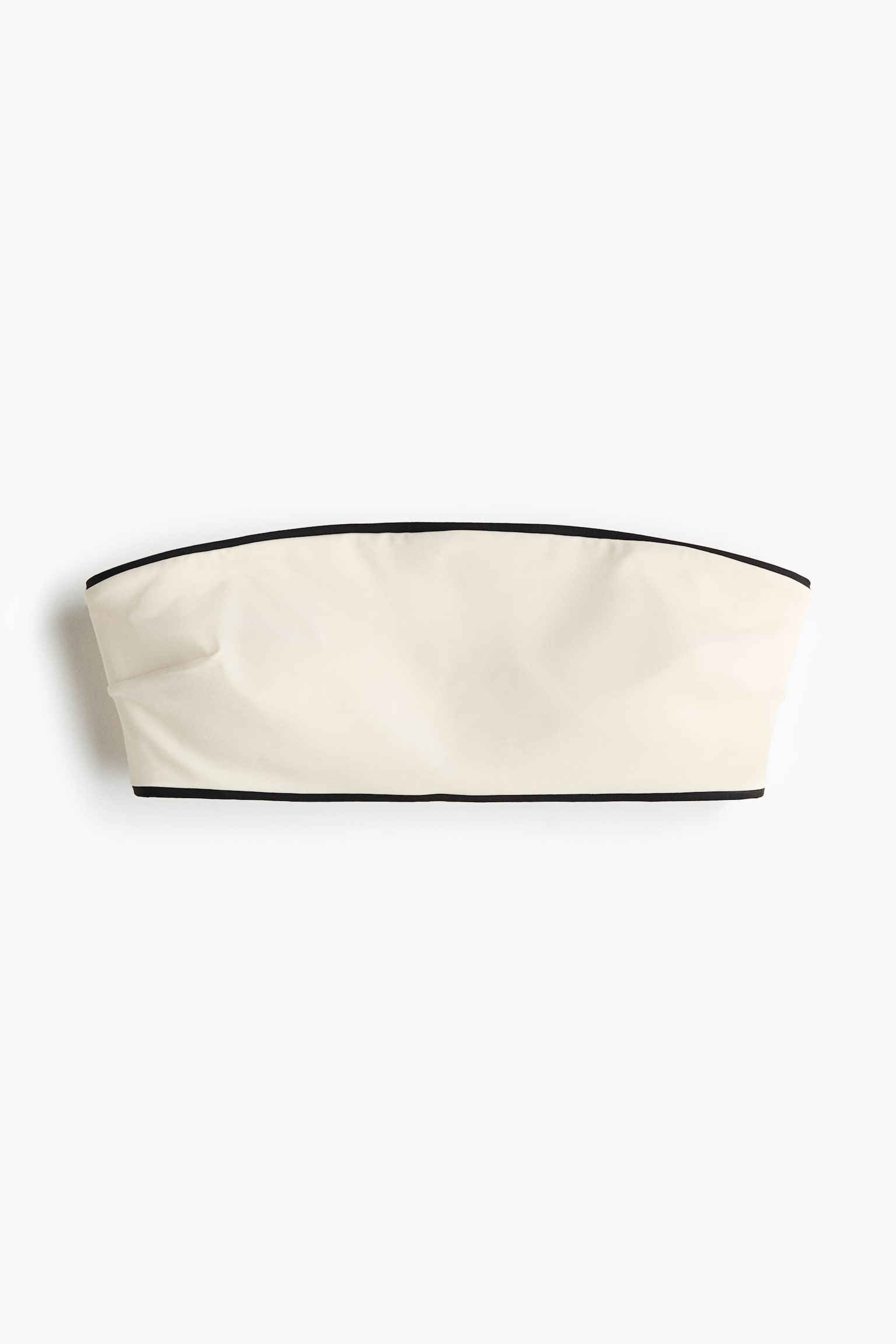 חזיית ביקיני סטרפלס מרופדת - קרם/שחור/ורוד בהיר/דוגמה - 2