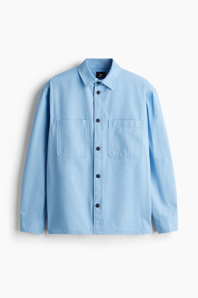 Relaxed Fit Twill Overshirt - Light blue/Beige/Dark khaki green/Pink - 1