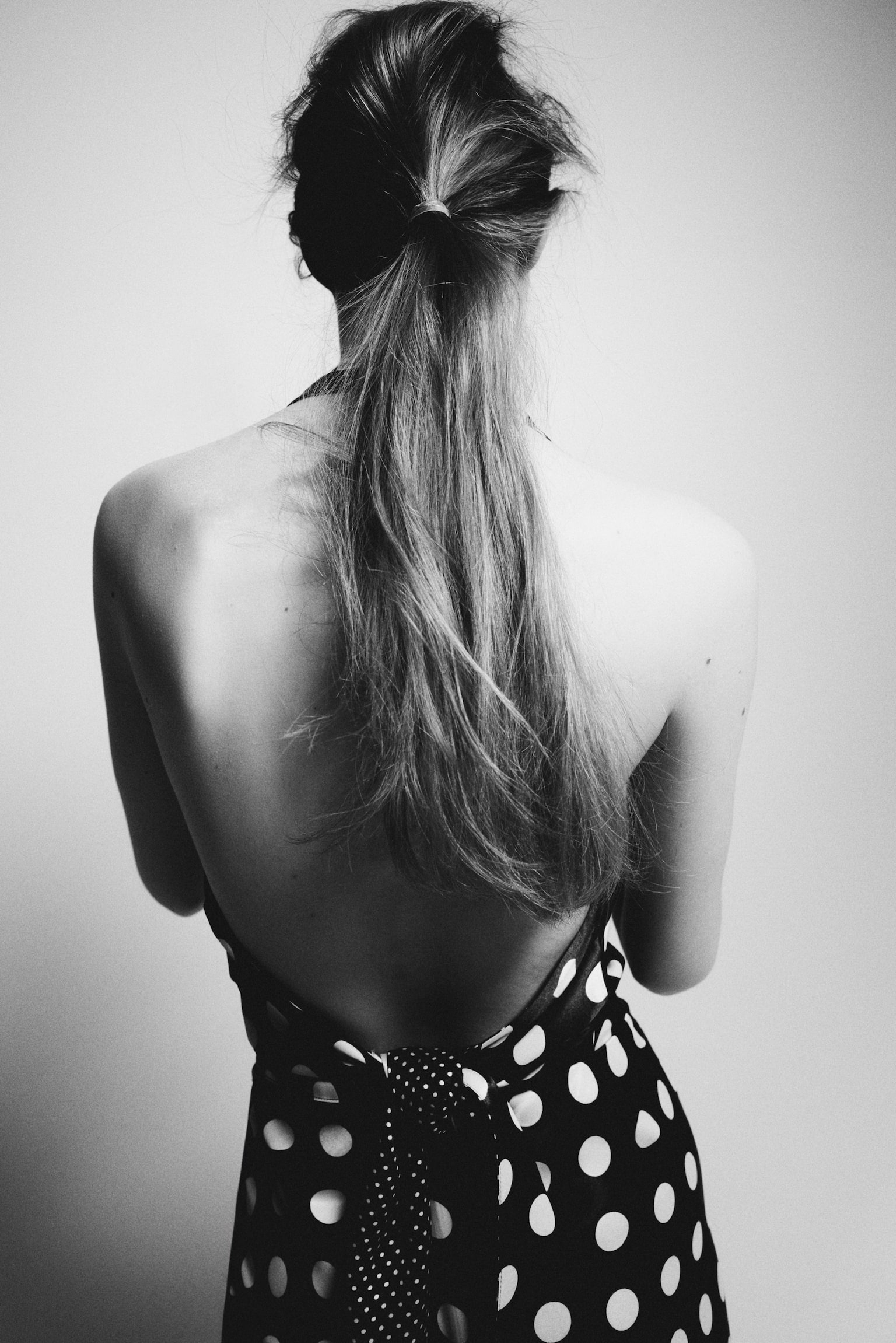 Satin halterneck top - Dark brown/Spotted - 7