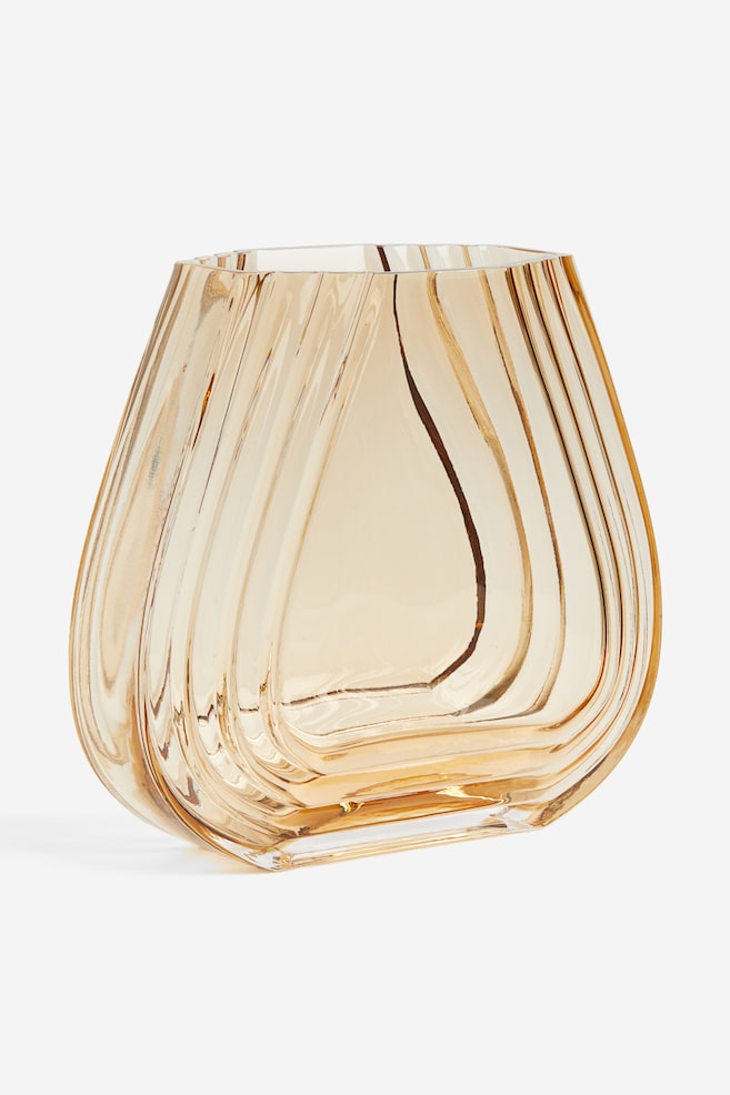 Glass vase - Dark yellow - 1