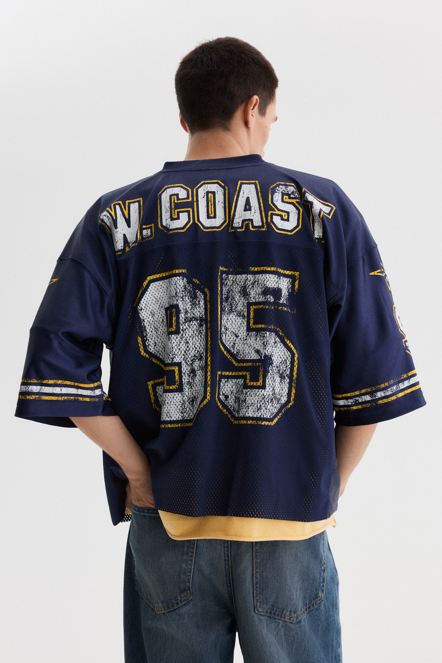 Playera Oversized Fit en malla con diseño - Azul oscuro/W. Coast 95/Negro/22/Blanco/22/Blanco/W. Coast 95 - 7