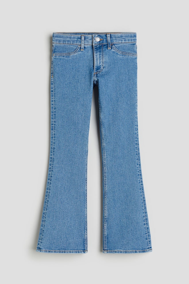 Flared Leg Low Jeans - Lys denimblå/Sort - 1