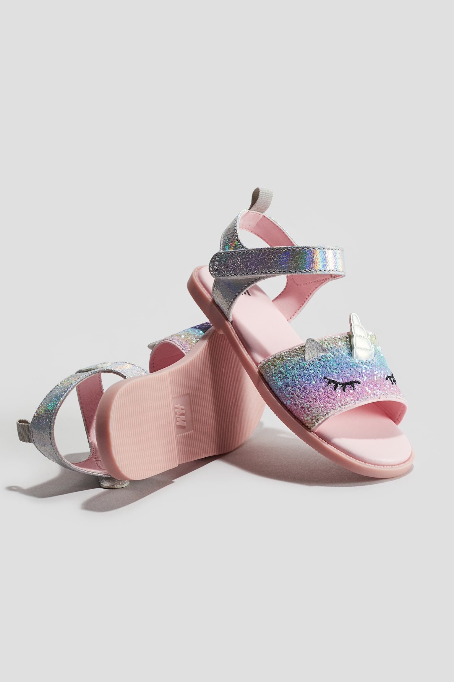 Appliqué Sandals - Light pink/Unicorn/Powder pink/Glittery/Powder pink - 3