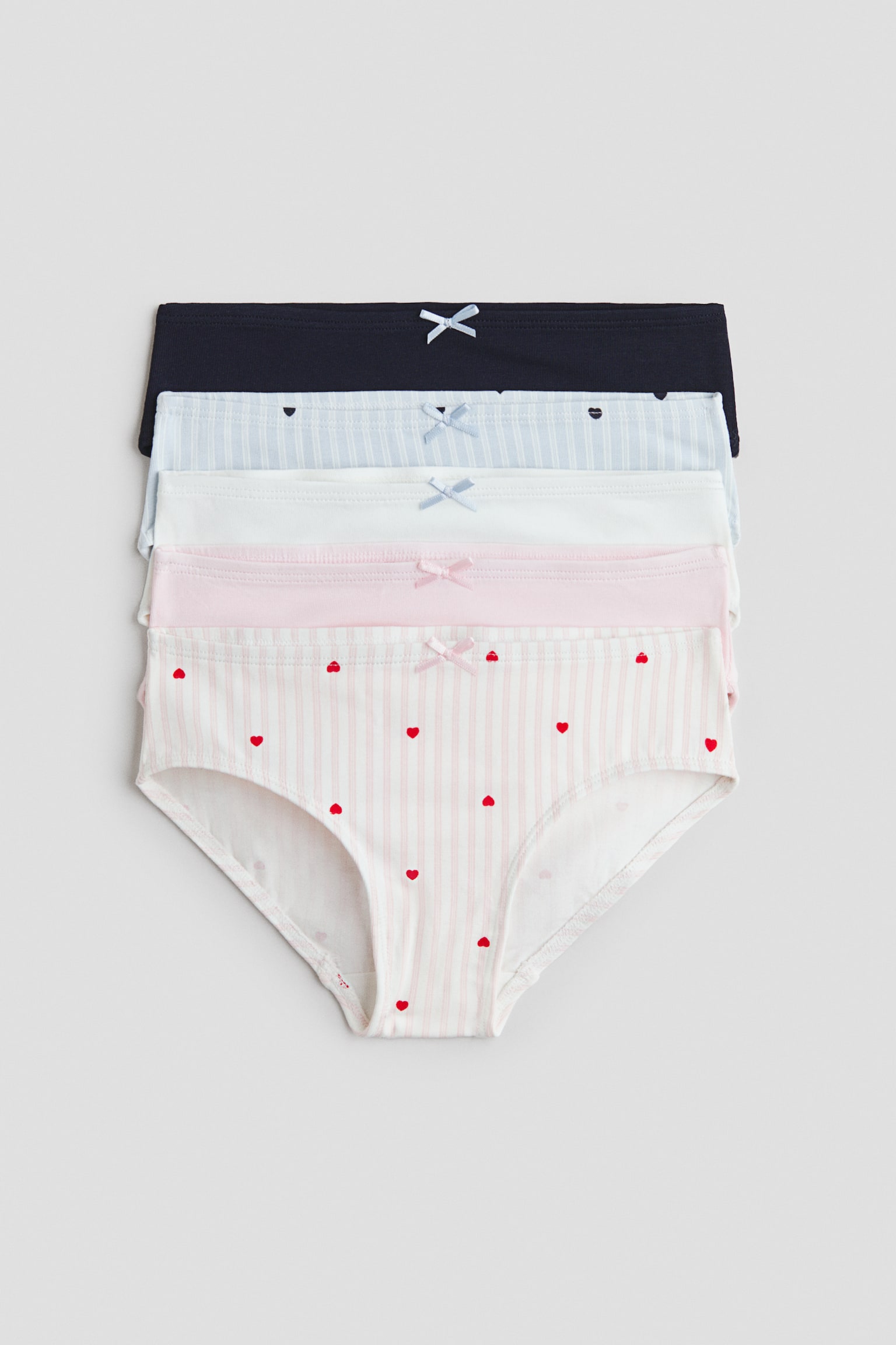5-Pack Printed Cotton Briefs - Light pink/hearts/Pink/hearts