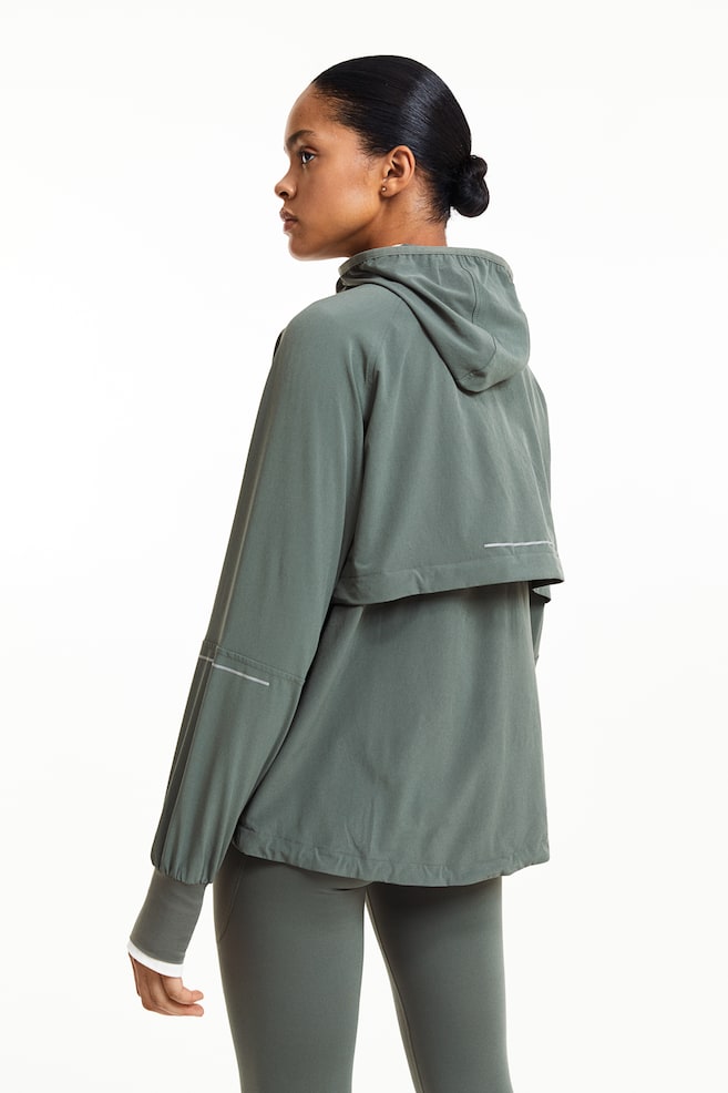 DryMove™ Running jacket - Dark khaki green/Black - 9