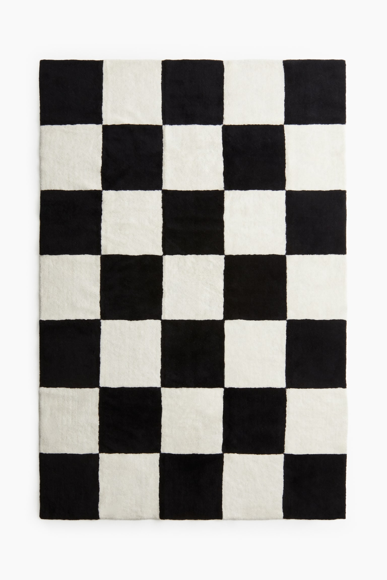 Large wool-blend rug - Black/Checked/Light dusty green/Checked/Yellow/Checked/Black/Chequered - 1