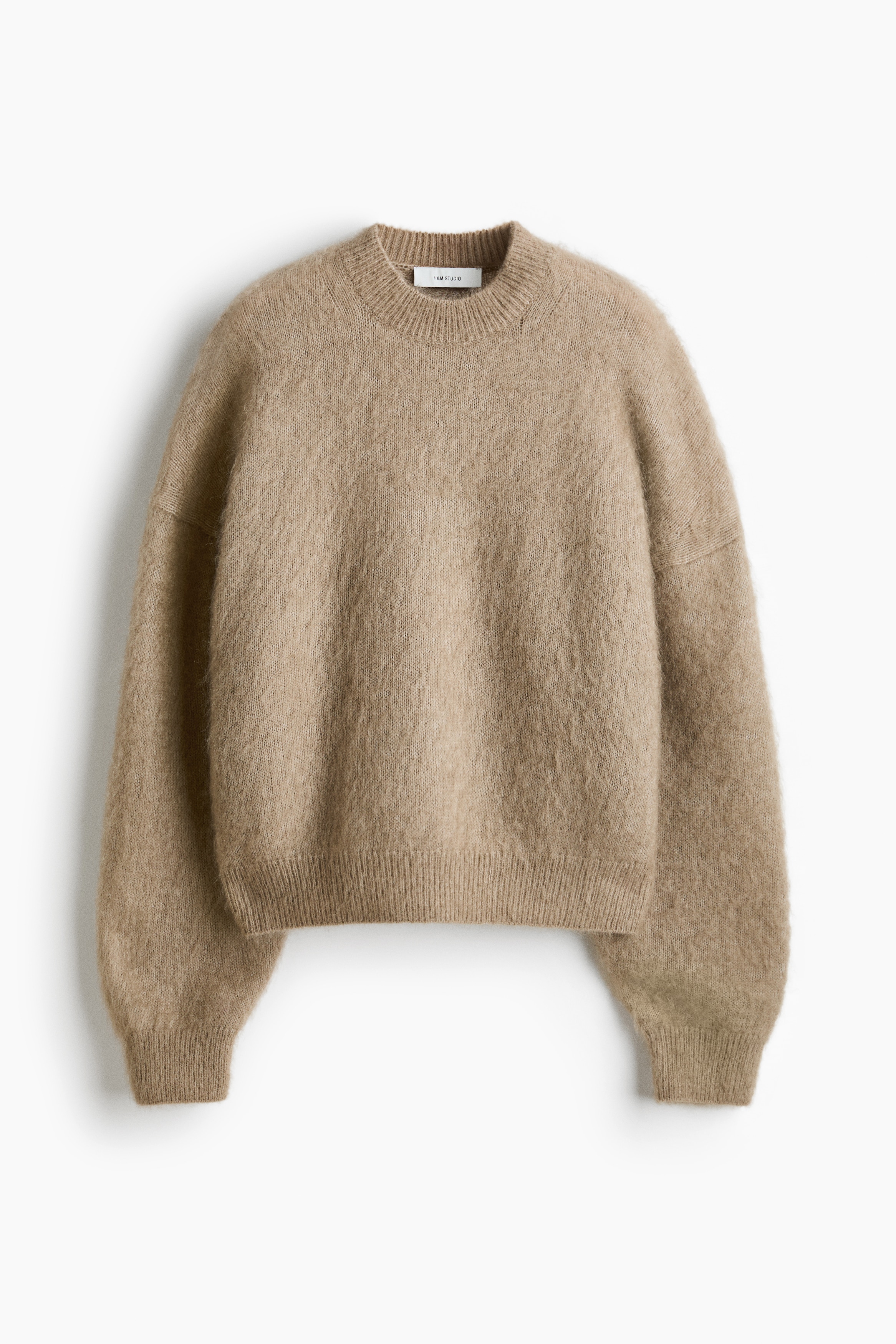 Brushed Mohair Blend Sweater - Dusty mole/Black/Pigeon blue