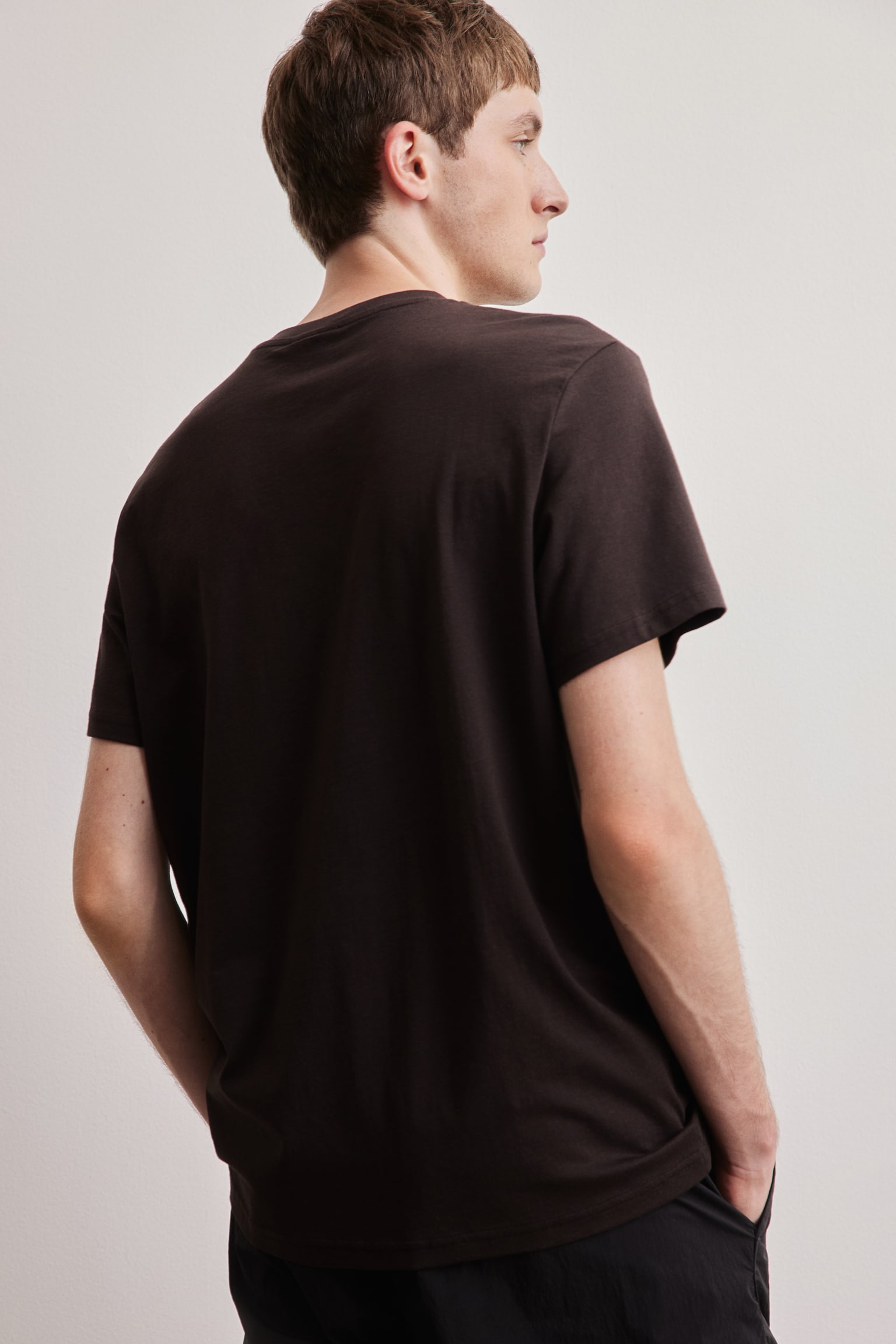 Regular Fit T-shirt - Dark brown/White/Black/Dark blue/Grey marl/Dark grey/Burgundy/Light green/Forest green/Light beige/Khaki green/Pink/Light grey/Dark grey/Khaki green - 4