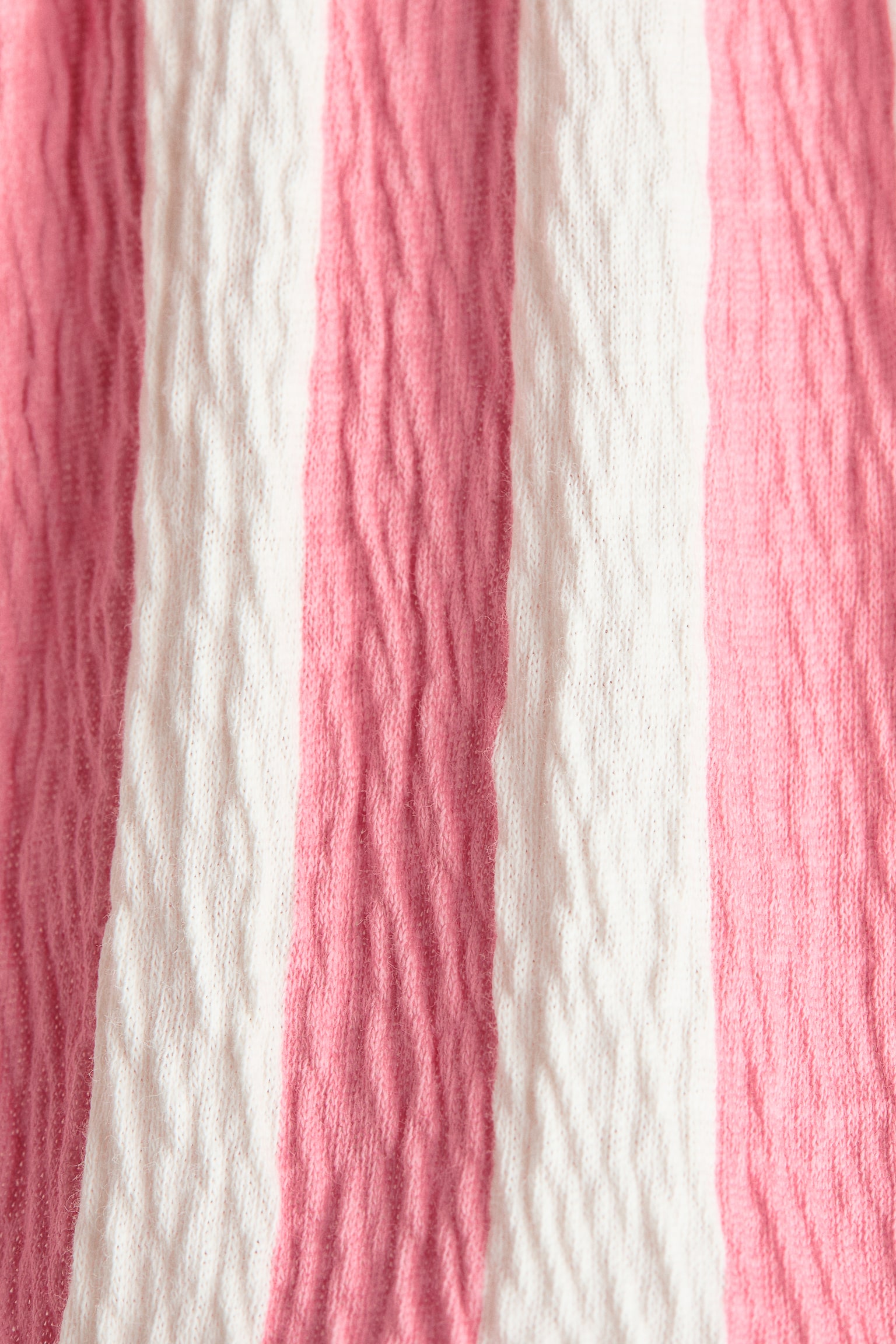 Textured cotton shorts - Bílá/růžové proužky - 2