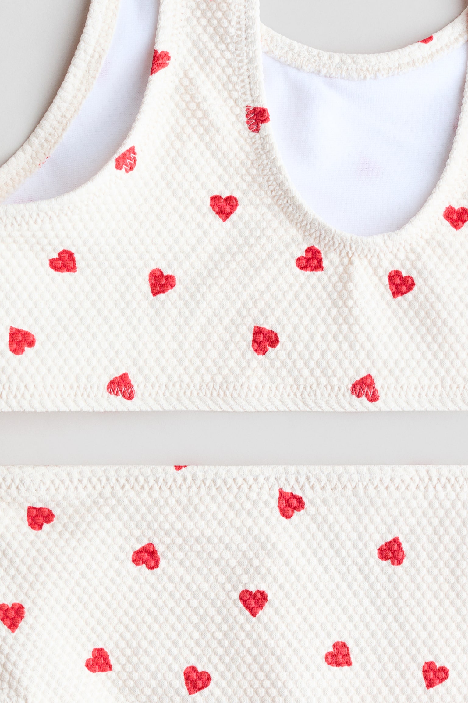 Textured bikini - Cream/Hearts - 2