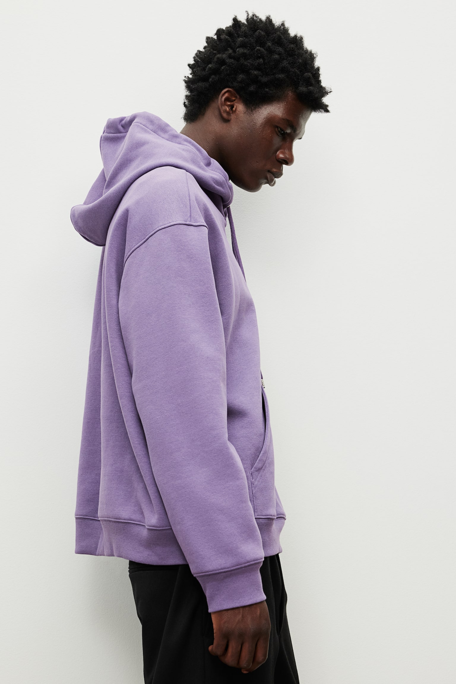 Loose Fit Hoodie - Purple/Forest green/Dark brown/Light beige/Black/Dark greige/White/Black/Burgundy/Light beige/Pistachio green/Light grey marl/Navy blue/Rust orange/Dark turquoise/Pink/Aubergine/Light greige/Burgundy - 7