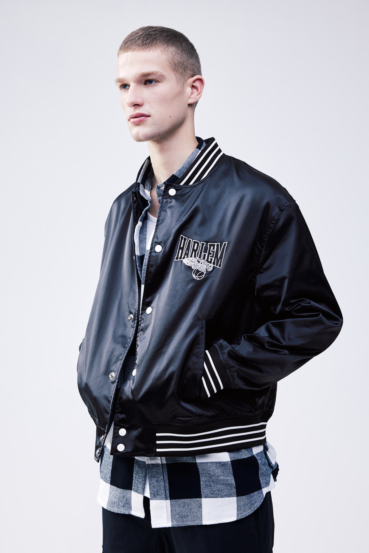 Satin Baseball Jacket - Black/Harlem/Dark blue/Boston - 6