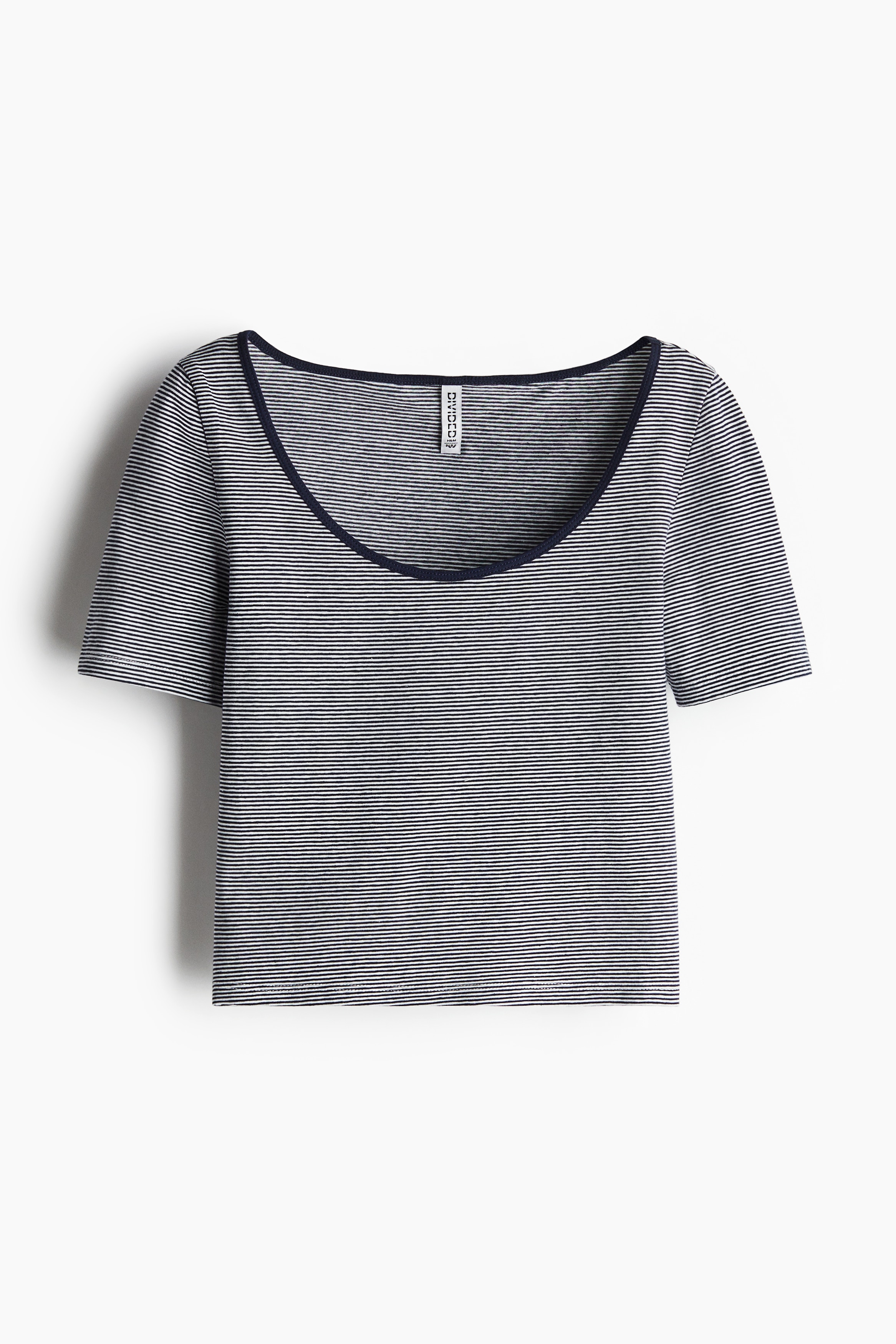 Cropped scoop-neck T-shirt