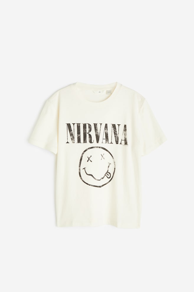 T-shirt med motiv - Creme/Nirvana/Lysegråmeleret/Mickey Mouse/Mørkegrå/Nirvana/Creme/The Rolling Stones/Hvid/AC/DC/Mørkegrå/Nirvana/Mørkegrå/Mickey Mouse - 2