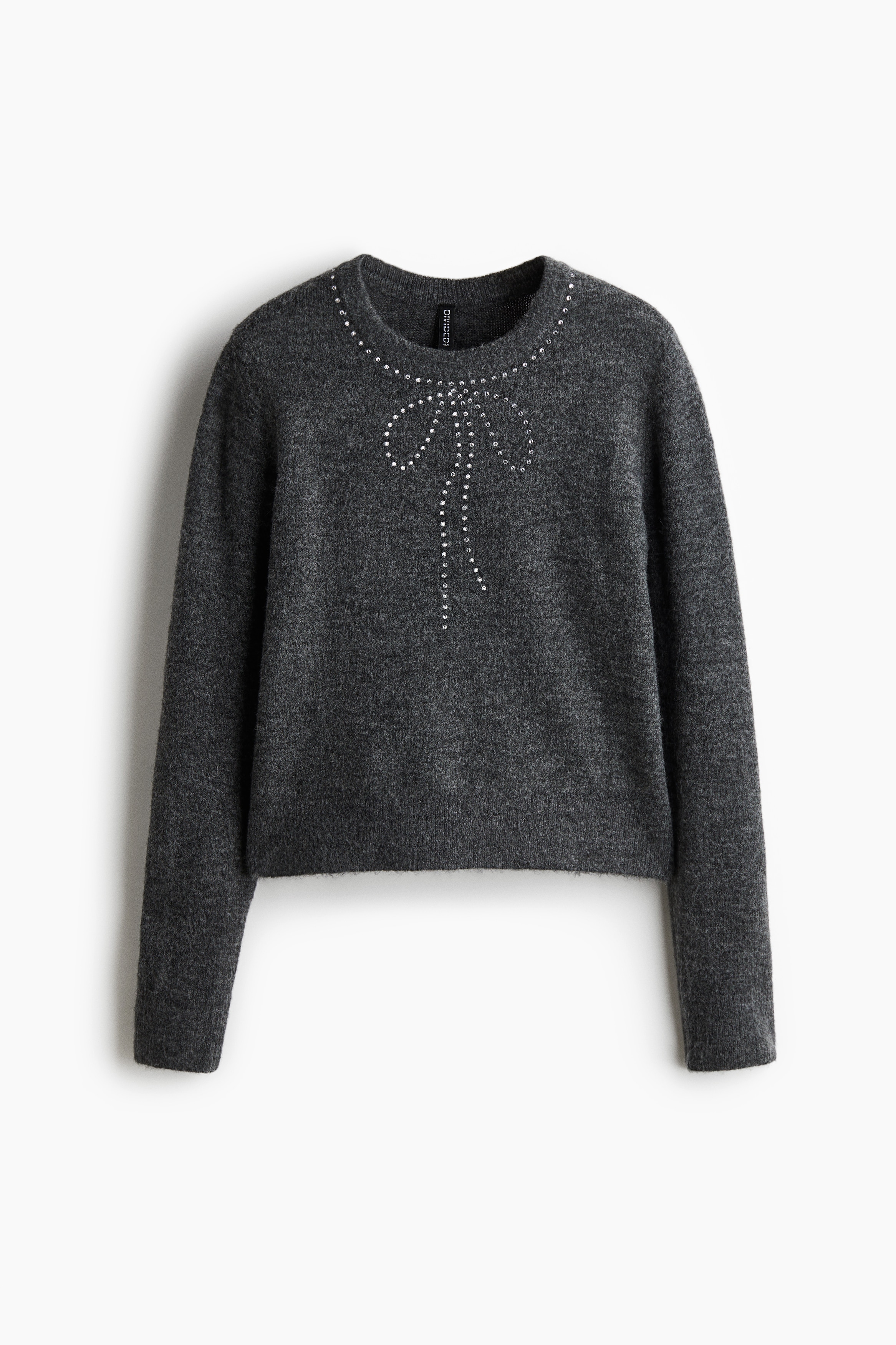 H & M - エンベリッシュドセーター - グレー