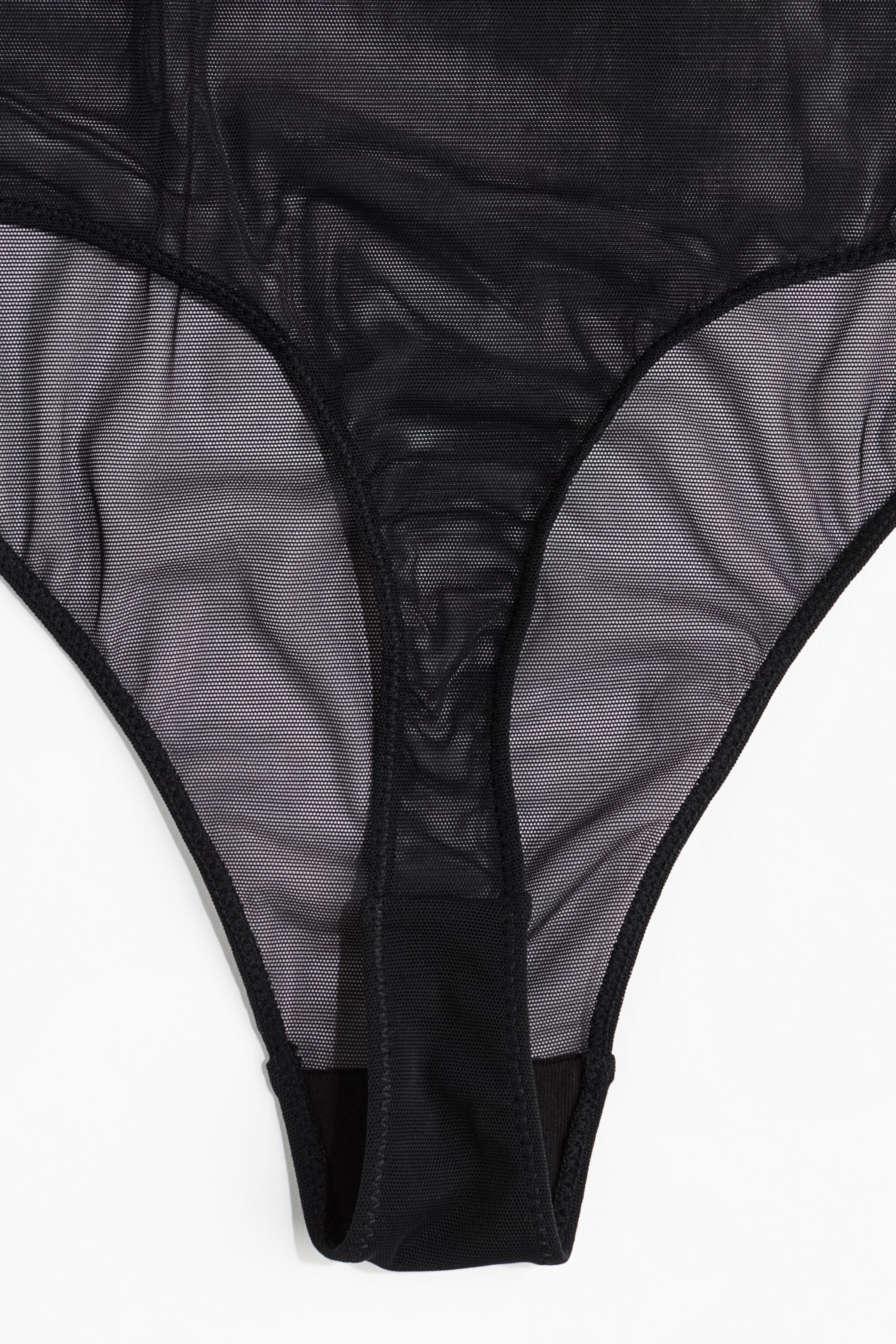 Body thong con diseño bordado - Negro - Ladies | H&M MX