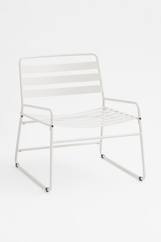 Metal lounge chair - White/Black - 1