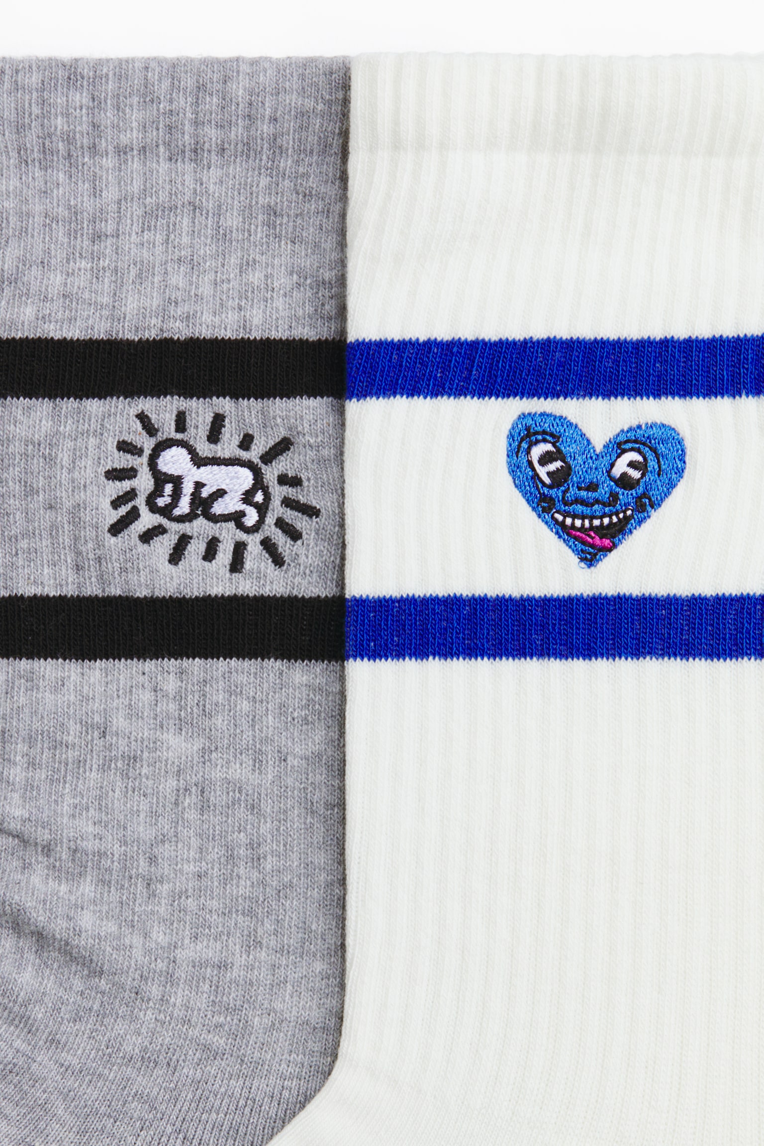 2-pack socks - Grey/Keith Haring/Green/The Simpsons/White/Snoopy/White/Keith Haring/White/Blue/Navy blue/Keith Haring/Black/Metallica/White/Rocky/Black/Batman/Grey marl/Snoopy/White/Black/Grey/Friday the 13th/Black/Stranger Things/White/Fight Club/Black/Disney/Grey marl/Snoopy/White/Stranger Things/White/Beastie Boys/Black/Ford/White/Wu-Tang Clan/Black/Oasis - 2