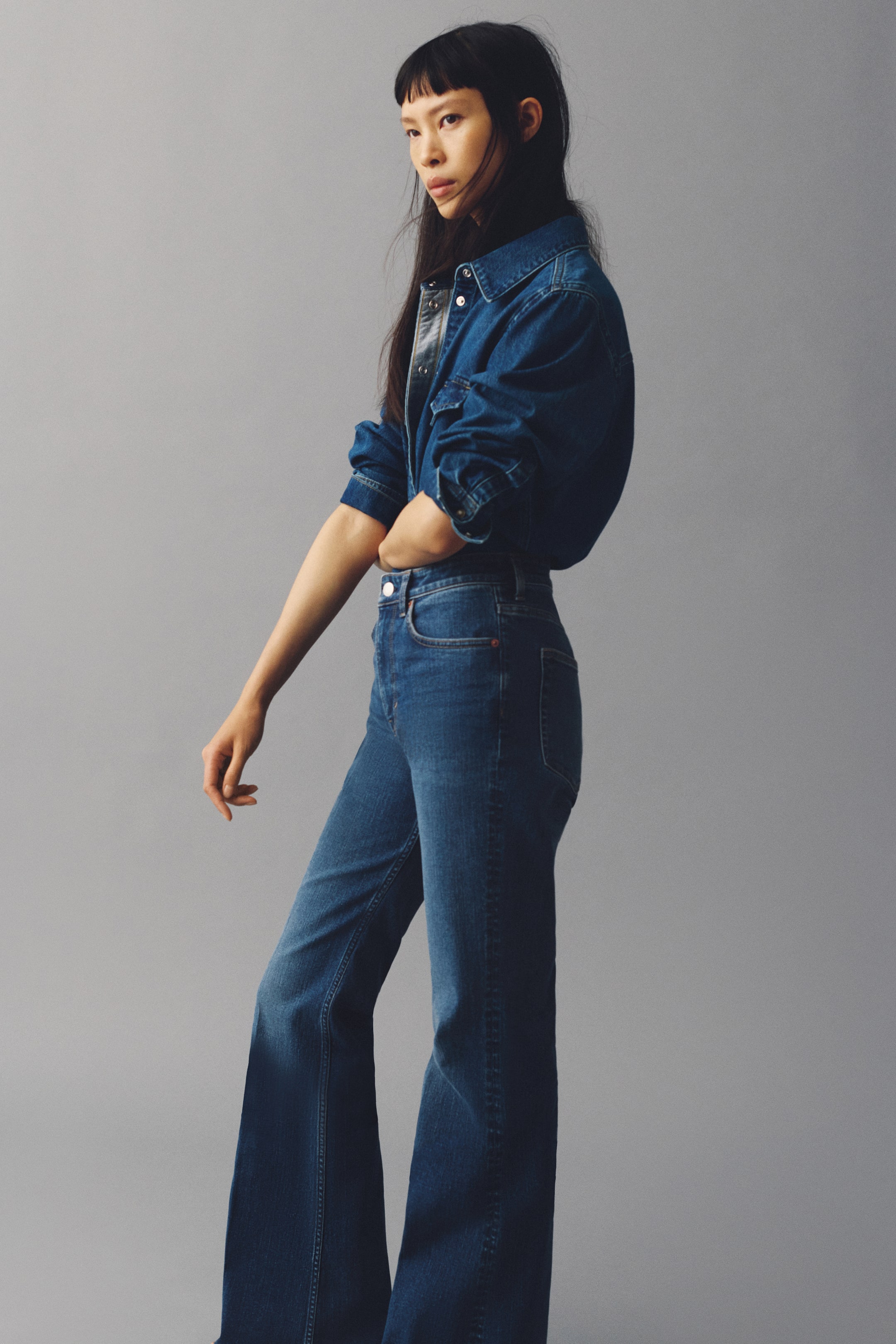 Ingrandisci l'immagine: Flared High Jeans - Blu denim - DONNA | H&M CH 3