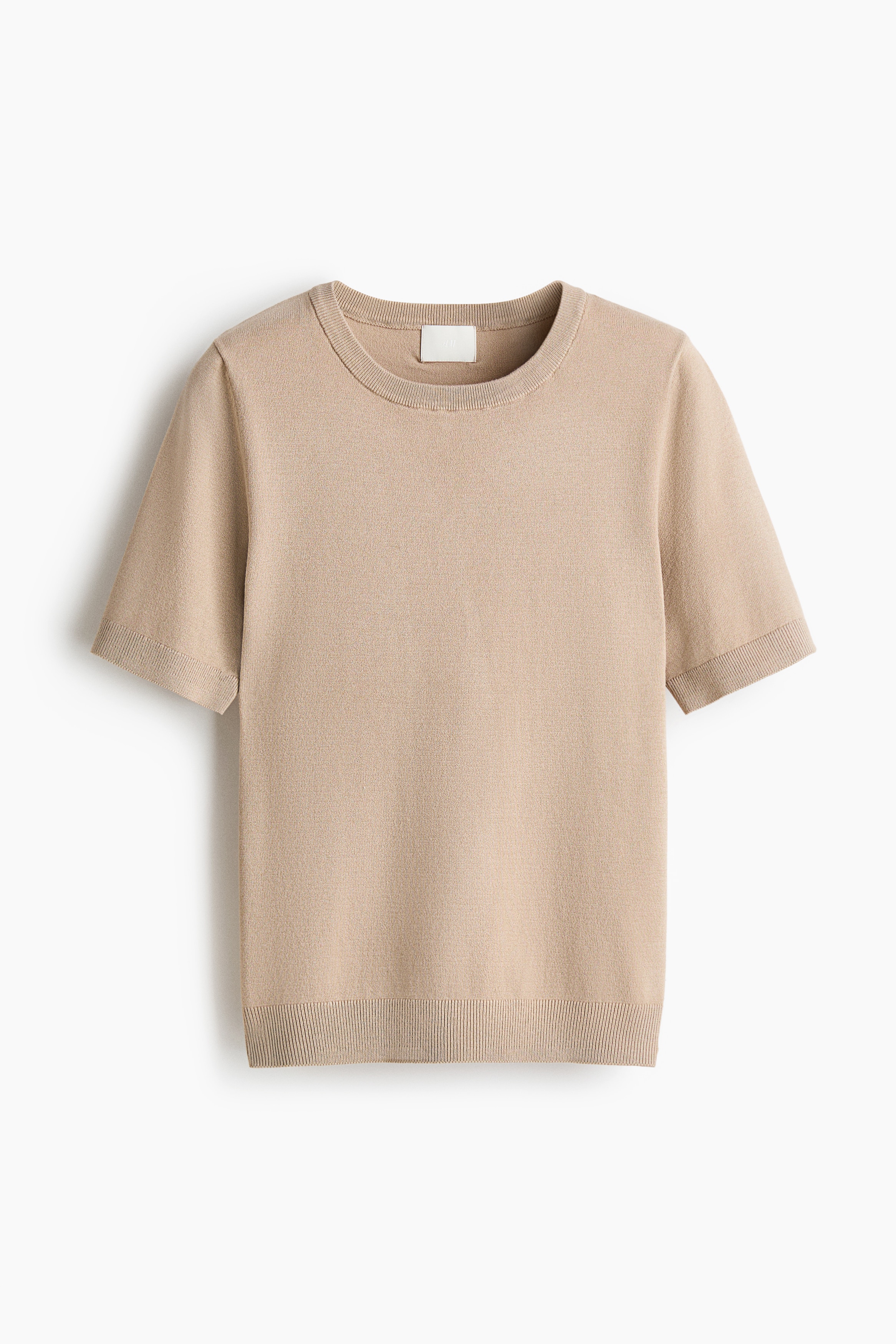 Fine-Knit Top - Beige