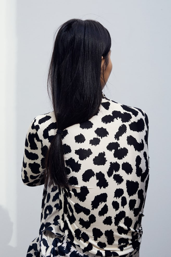 Polo-neck top - Cream/Leopard print/Black/Natural white/Dark grey/Leopard print/dc/dc - 5