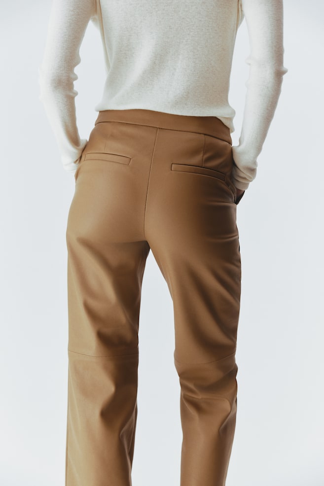 Bootcut Coated Pants - Beige - 5