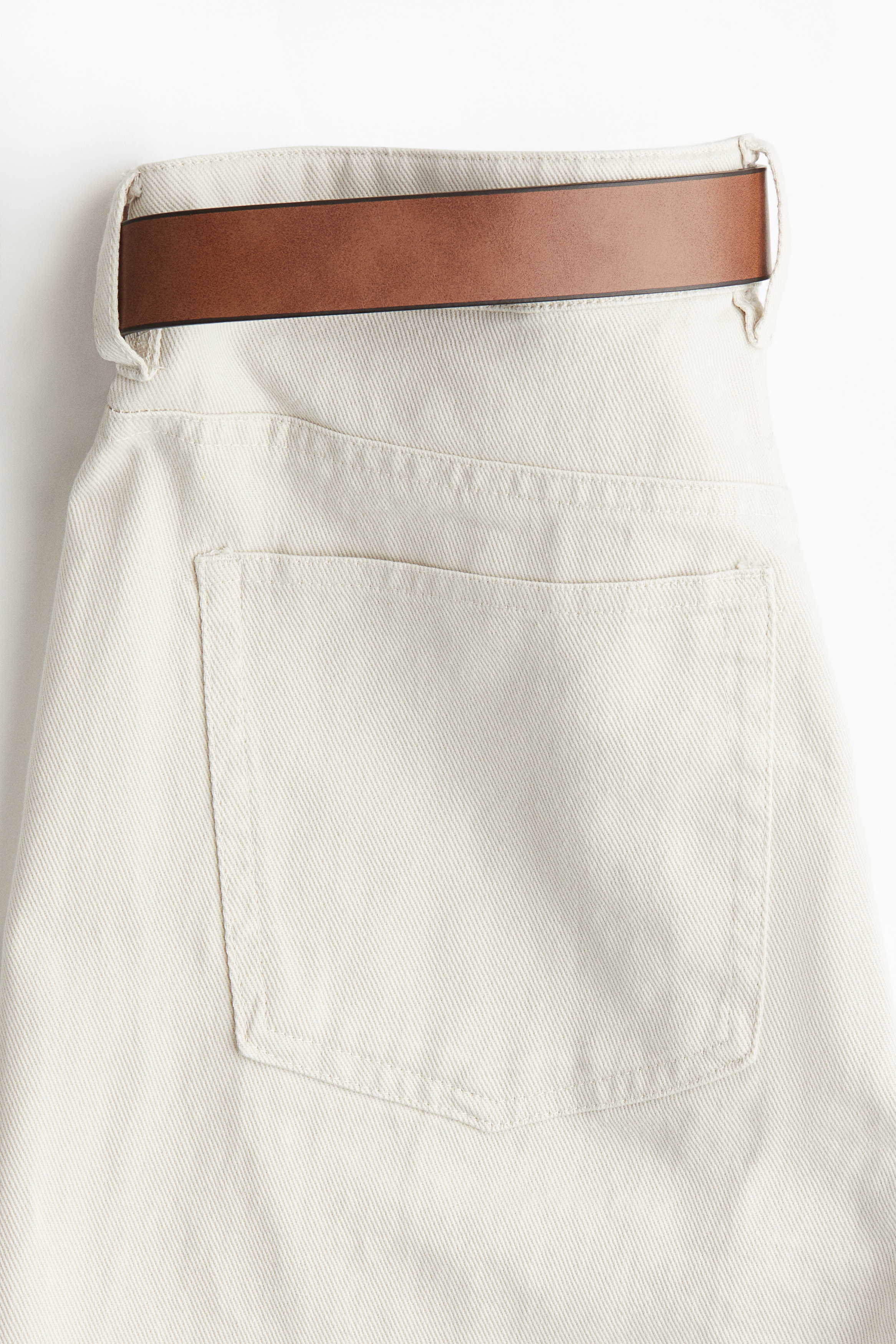 Belted twill trousers