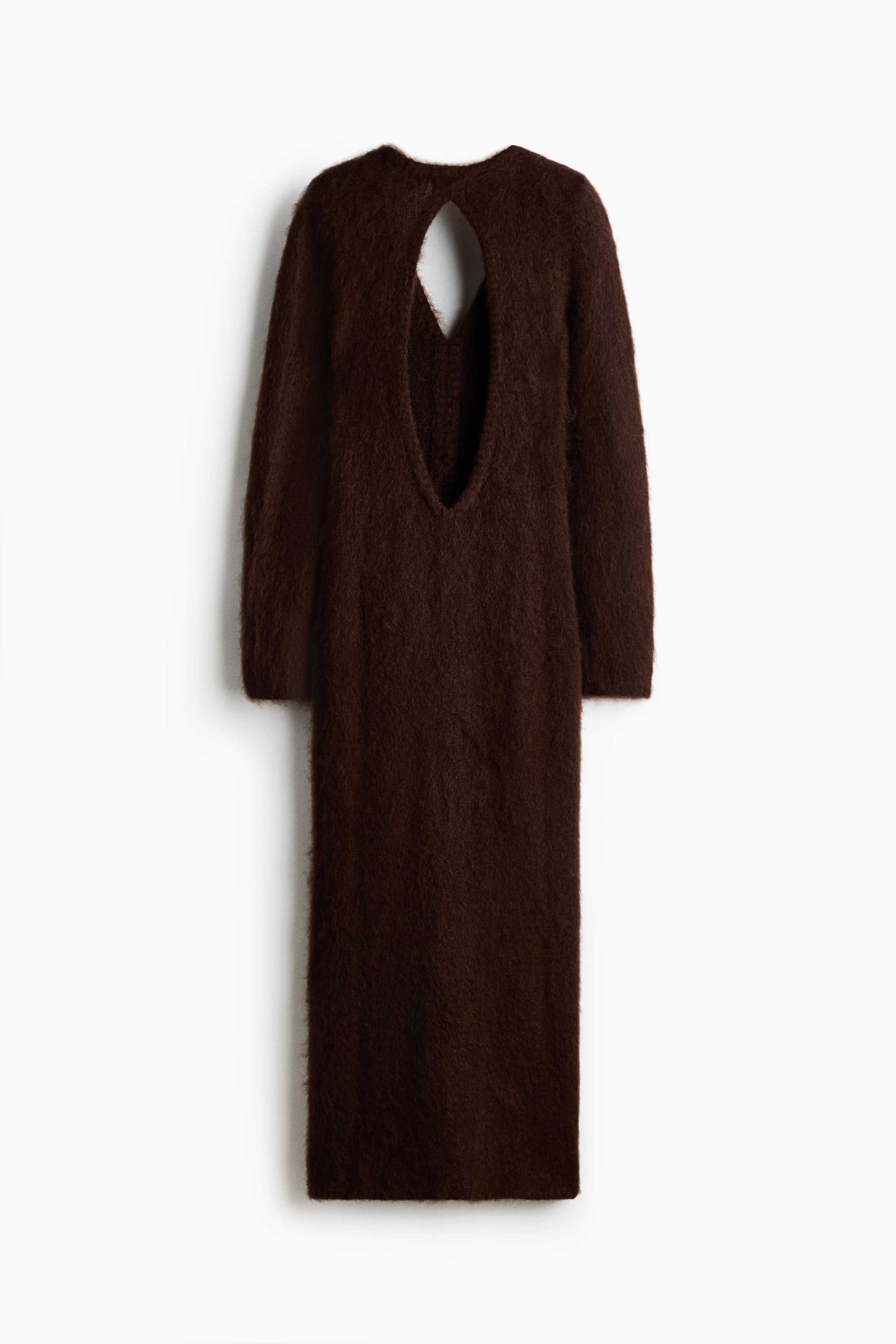 拡大画像を表示: モヘアブレンド オープンバックワンピース - ダークブラウン - レディース | H&M JP 7