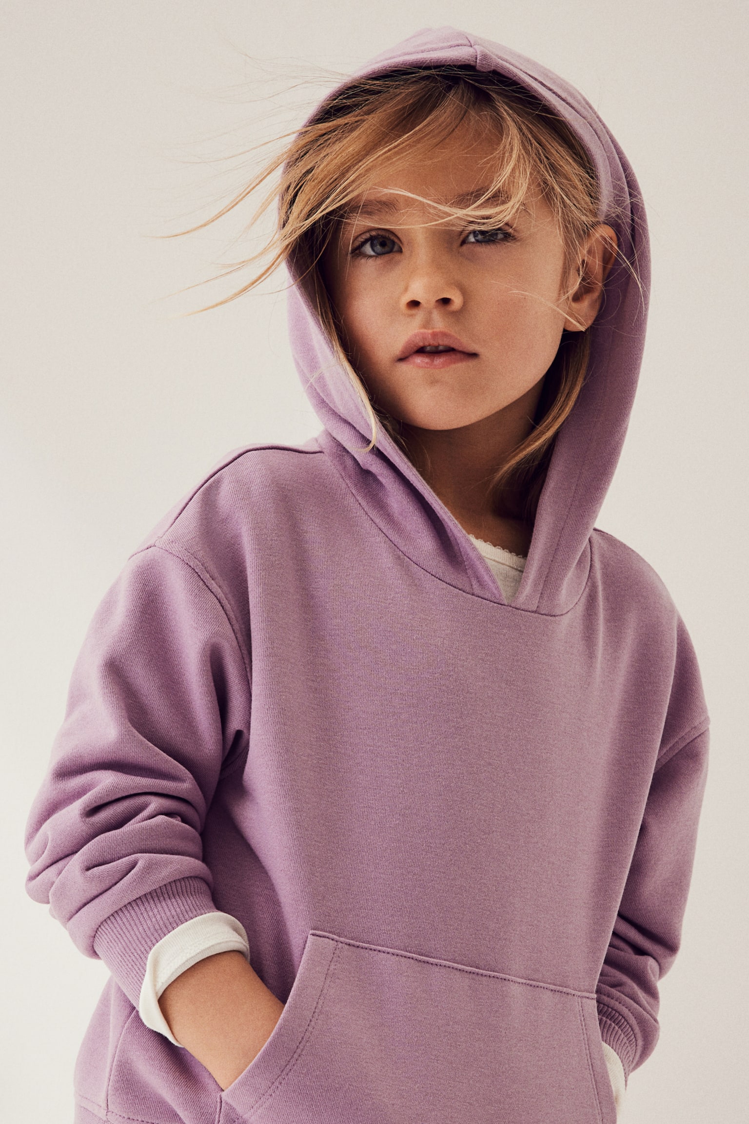 Oversized hoodie - Dusty purple/Light grey marl - 2