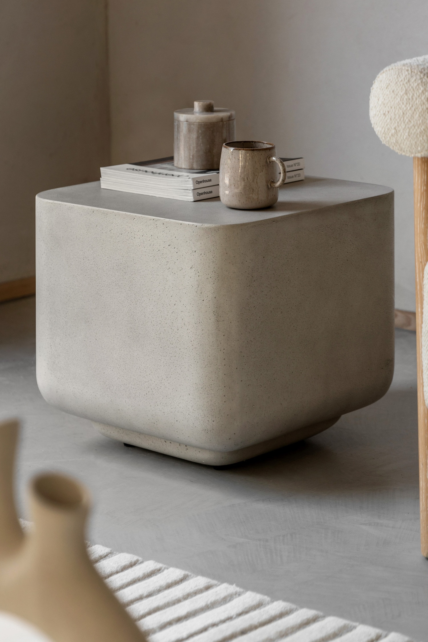 Concrete Side Table - Grey