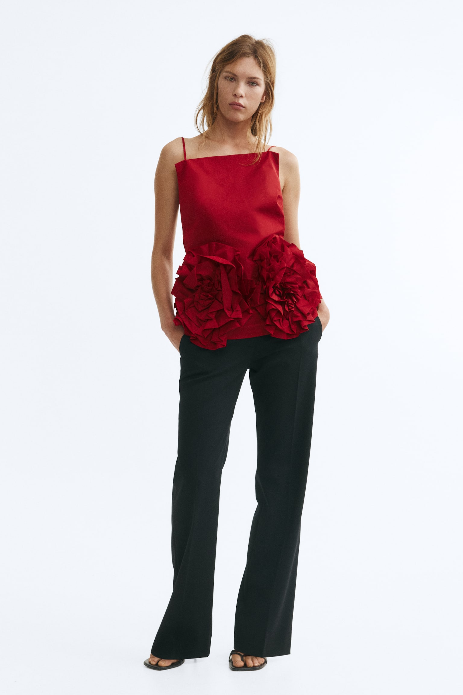 Женский топ H&M Appliquéd Camisole, цвет: Красный — фото 2
