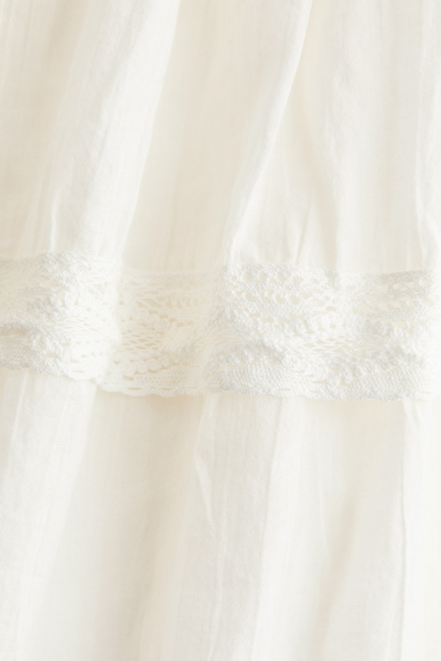 Lace-trimmed cotton dress - White/Charcoal grey - 4
