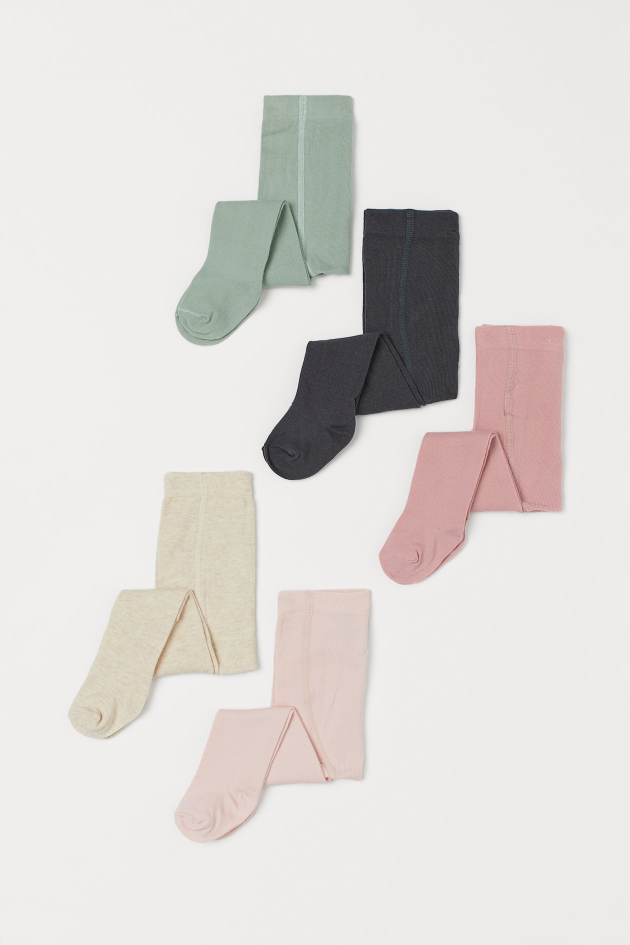 5-pack Fine-knit Tights - Regular waist - Long - Dusty rose - Kids | H&M US