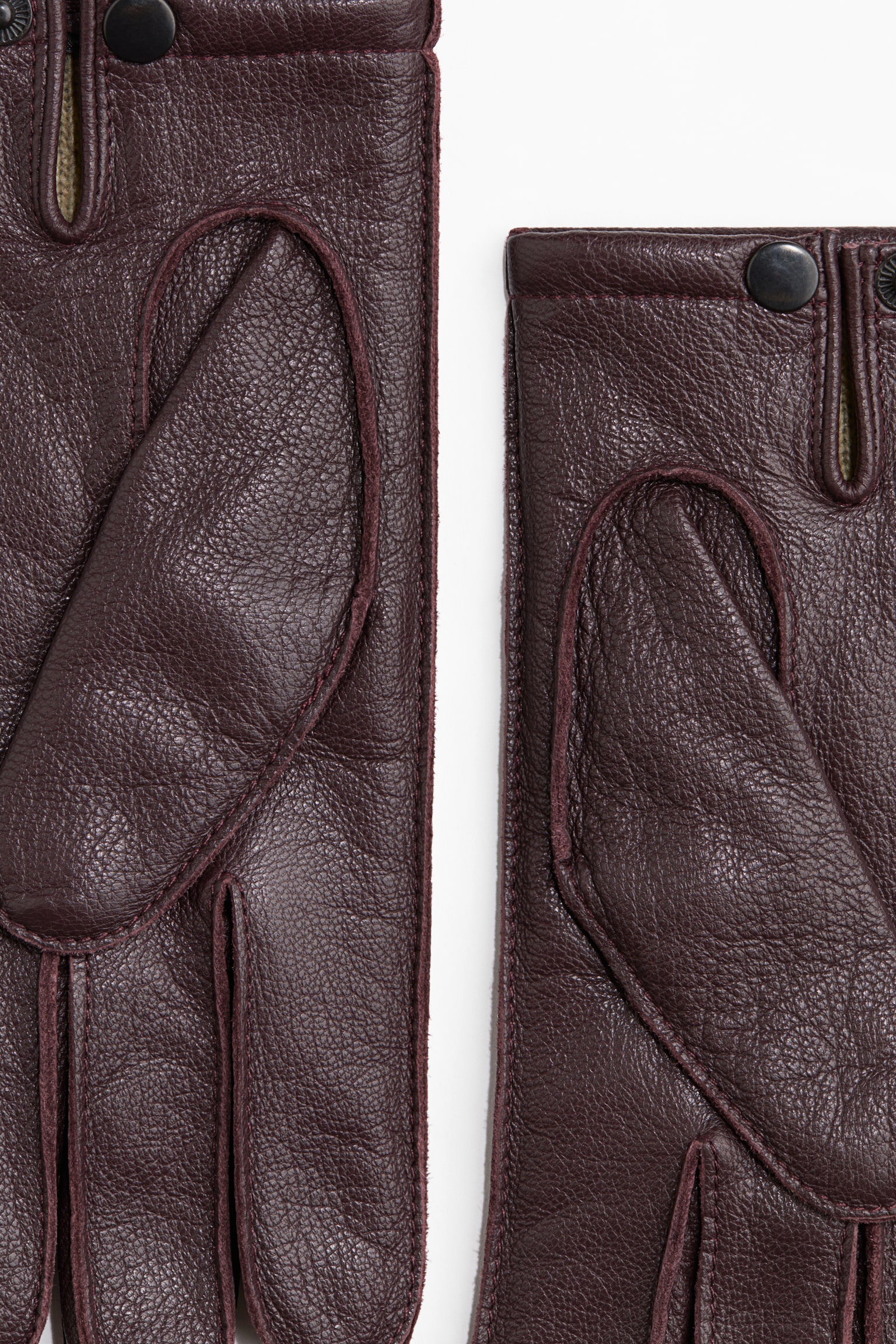 Leather gloves - Burgundy/Black/Dark khaki green - 2