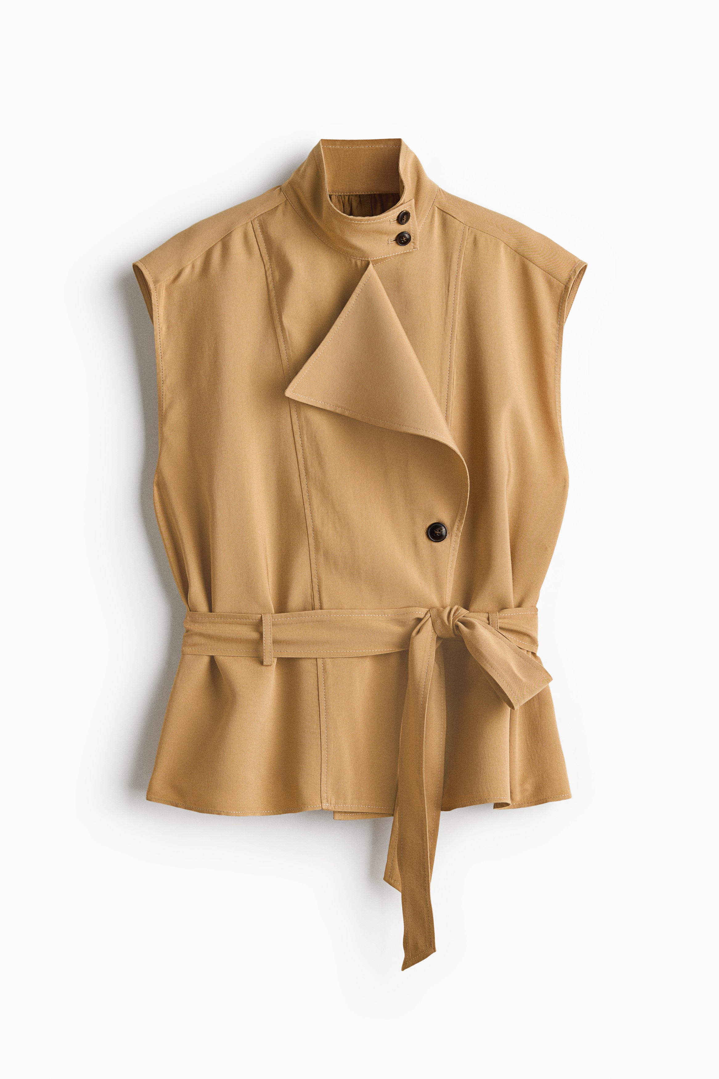 Chaleco estilo gabardina - Beige oscuro