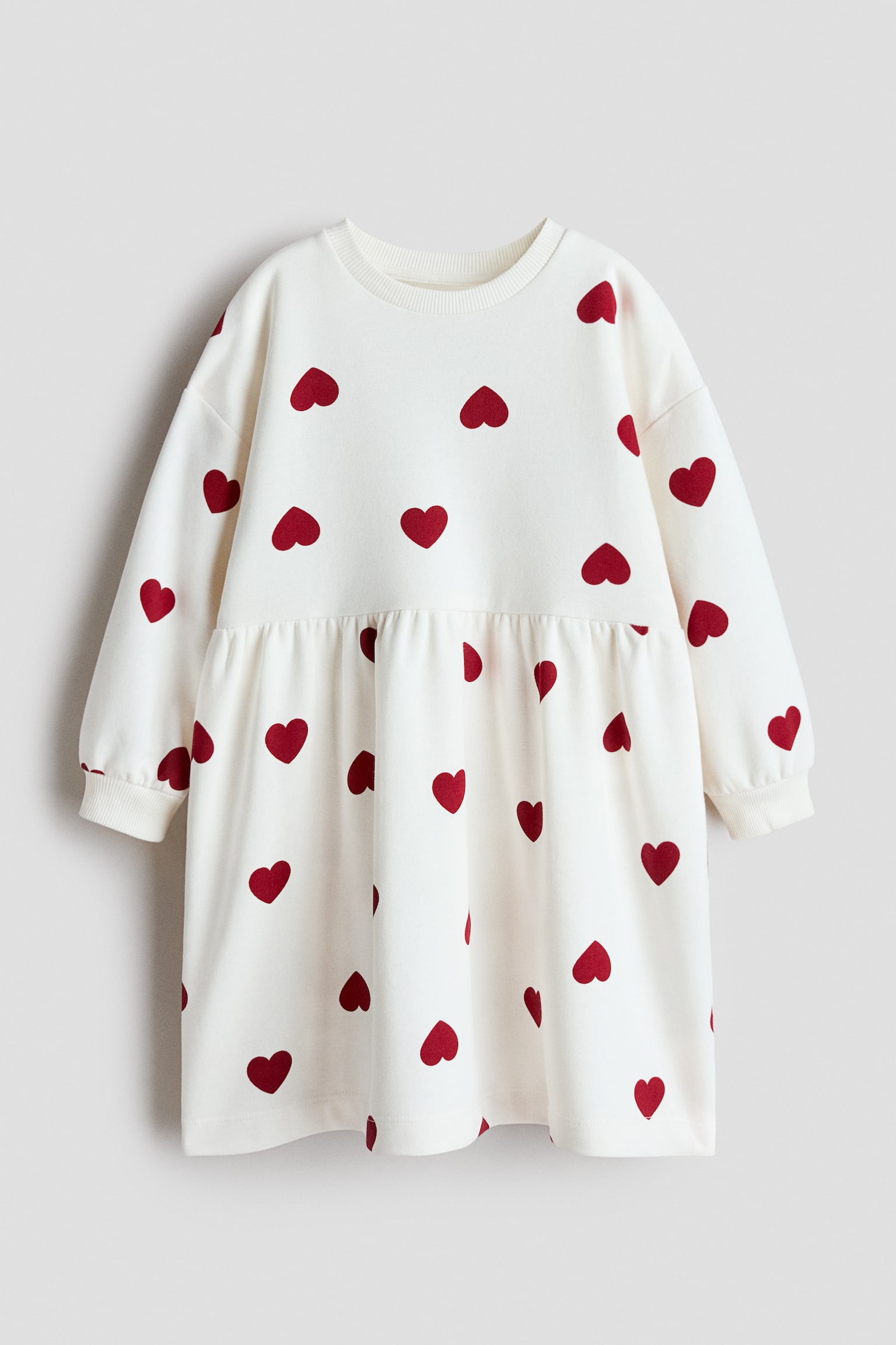 Abito oversize in felpa - Bianco/cuori/Blu/cuori/Rosa/Grigio scuro/cuori/Rosa polvere/cuori/Beige/leopardato/Rosso scuro