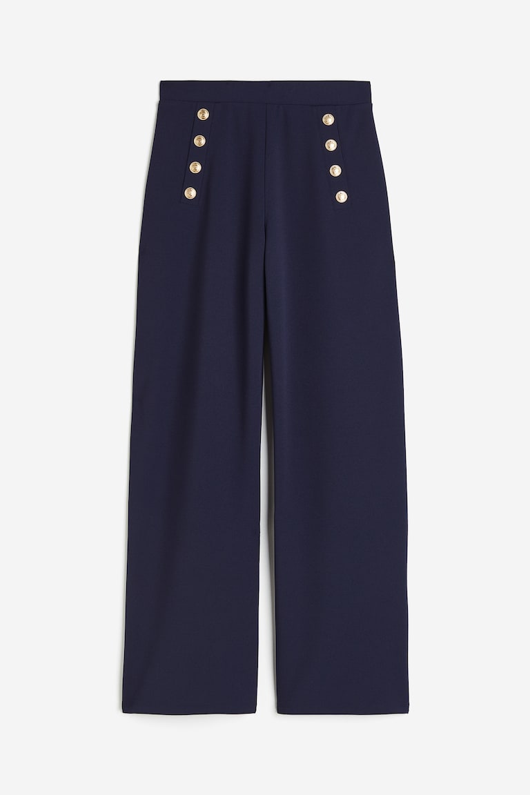 Pantalon à boutons Bleu marine FEMME H&M FR