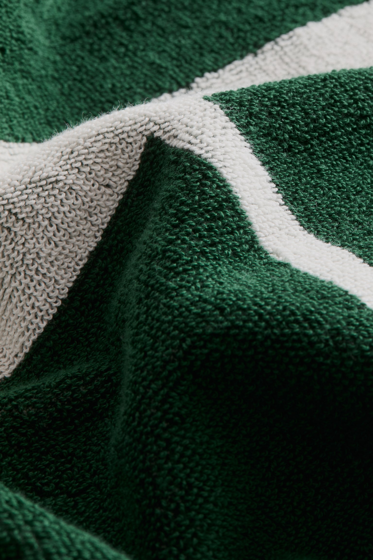Text-motif cotton beach towel-Dark green/Nice - 4