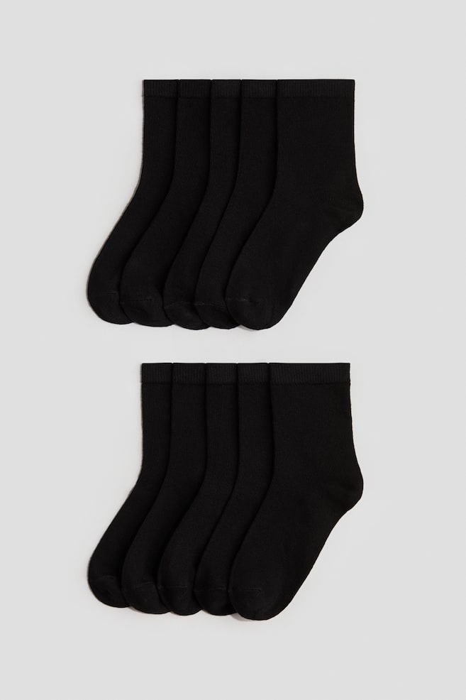 10-pack sokker - Sort/Kakigrønn/Blå/Gråmelert/Sort/Blå/Mørk rød/Mørk grønn/Hvit - 1