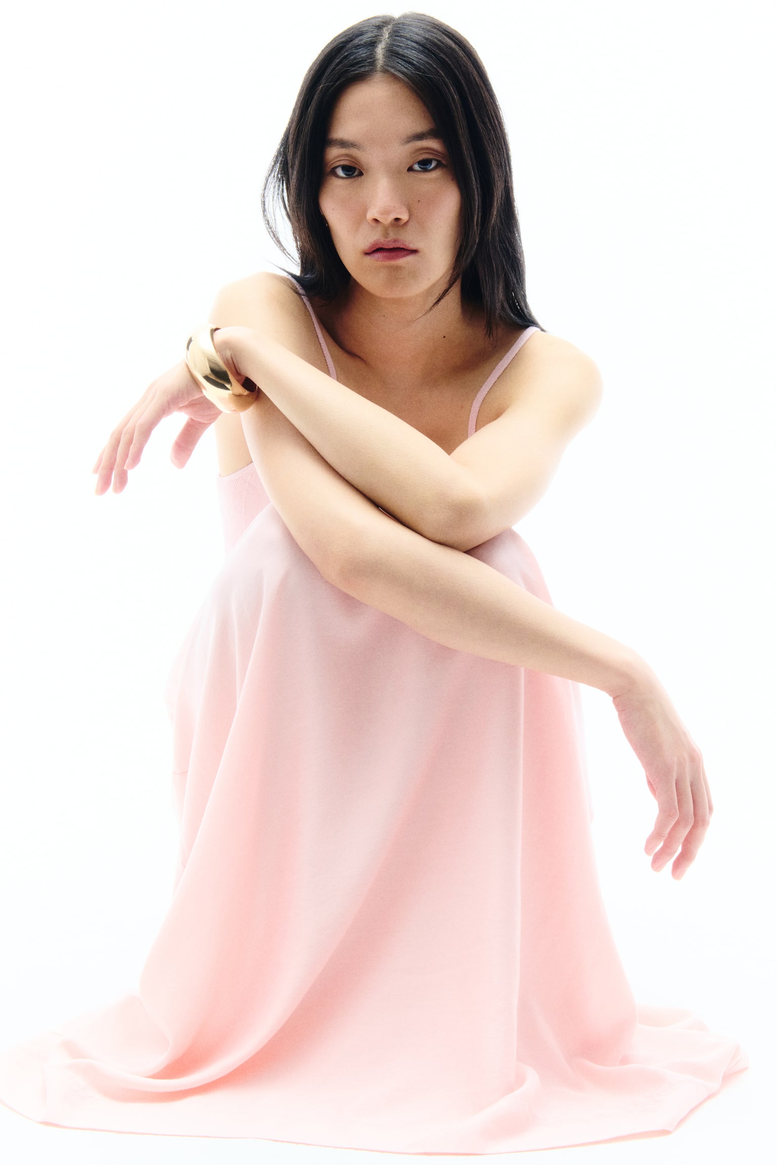 Jersey strappy dress - Light pink/Burgundy - 5