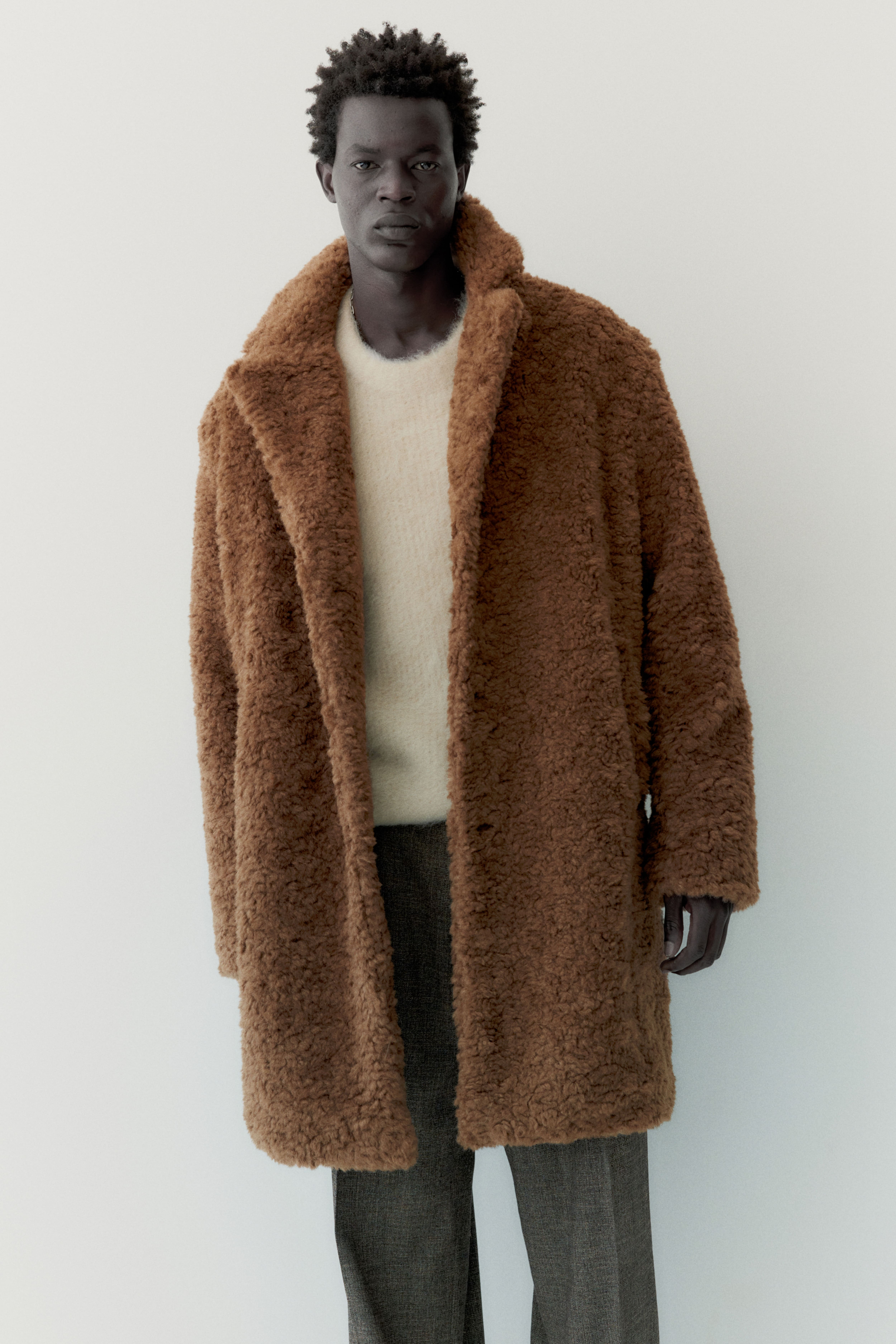 H&m brown fur coat best sale