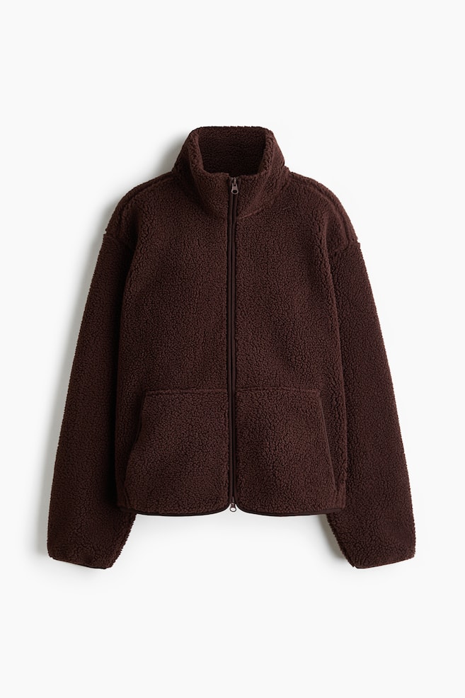 Warming sports teddy jacket with ThermoMove™ - Espresso brown/Ivory - 1