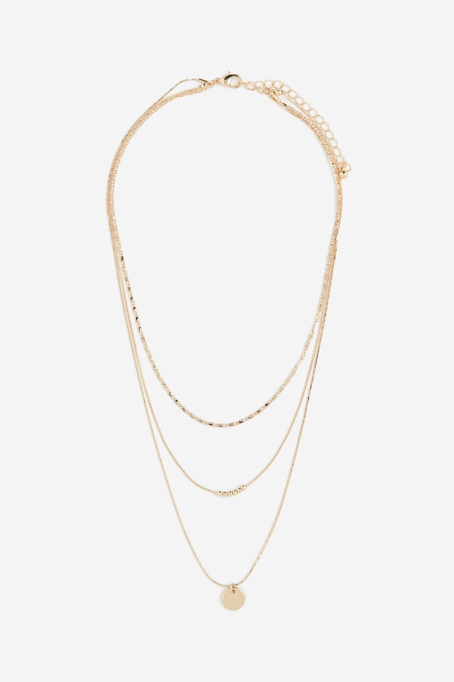 Dreireihige Halskette - Goldfarben - 1