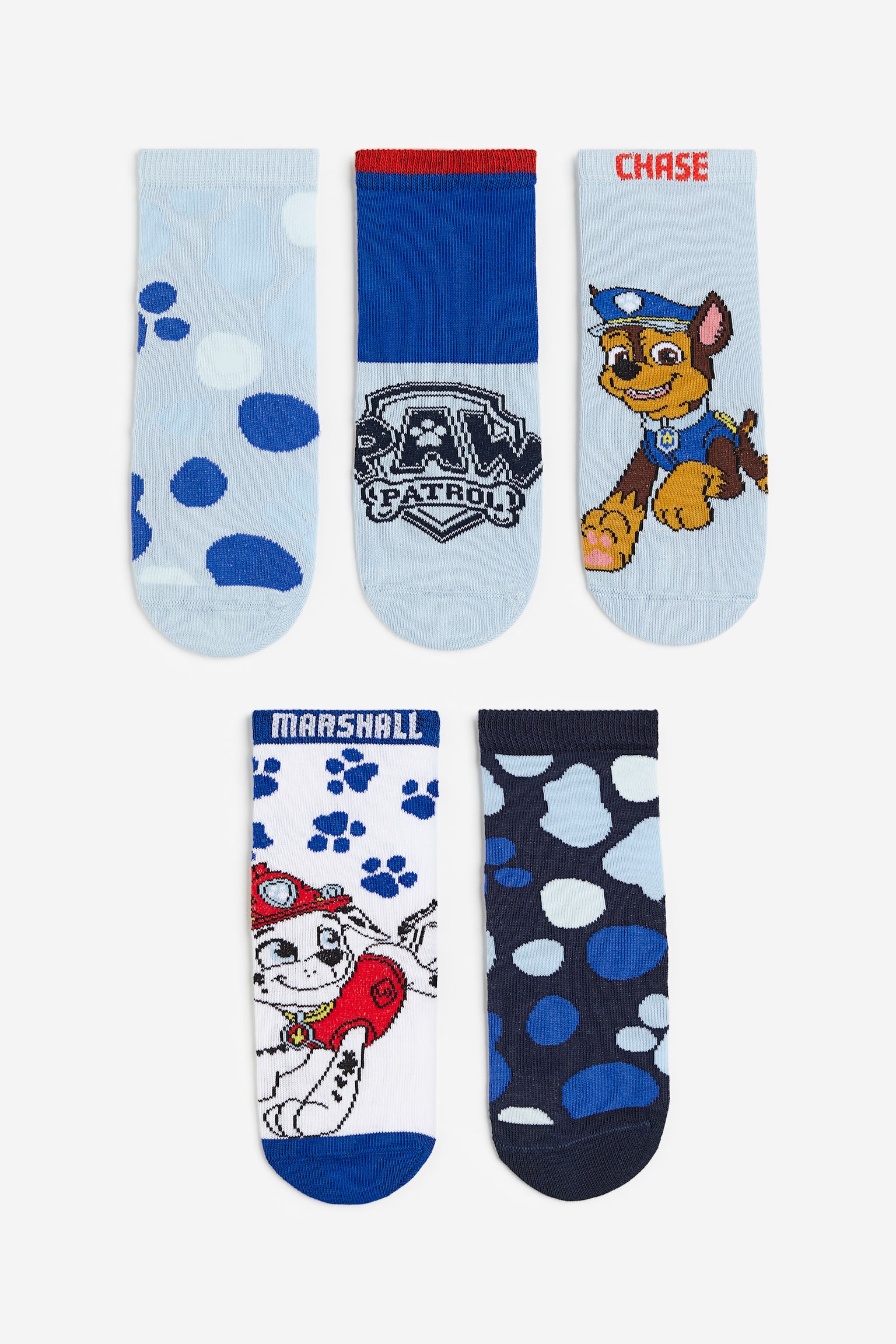 Bộ 5 đôi tất chống trượt - Màu xanh dương nhạt/Paw Patrol - 1