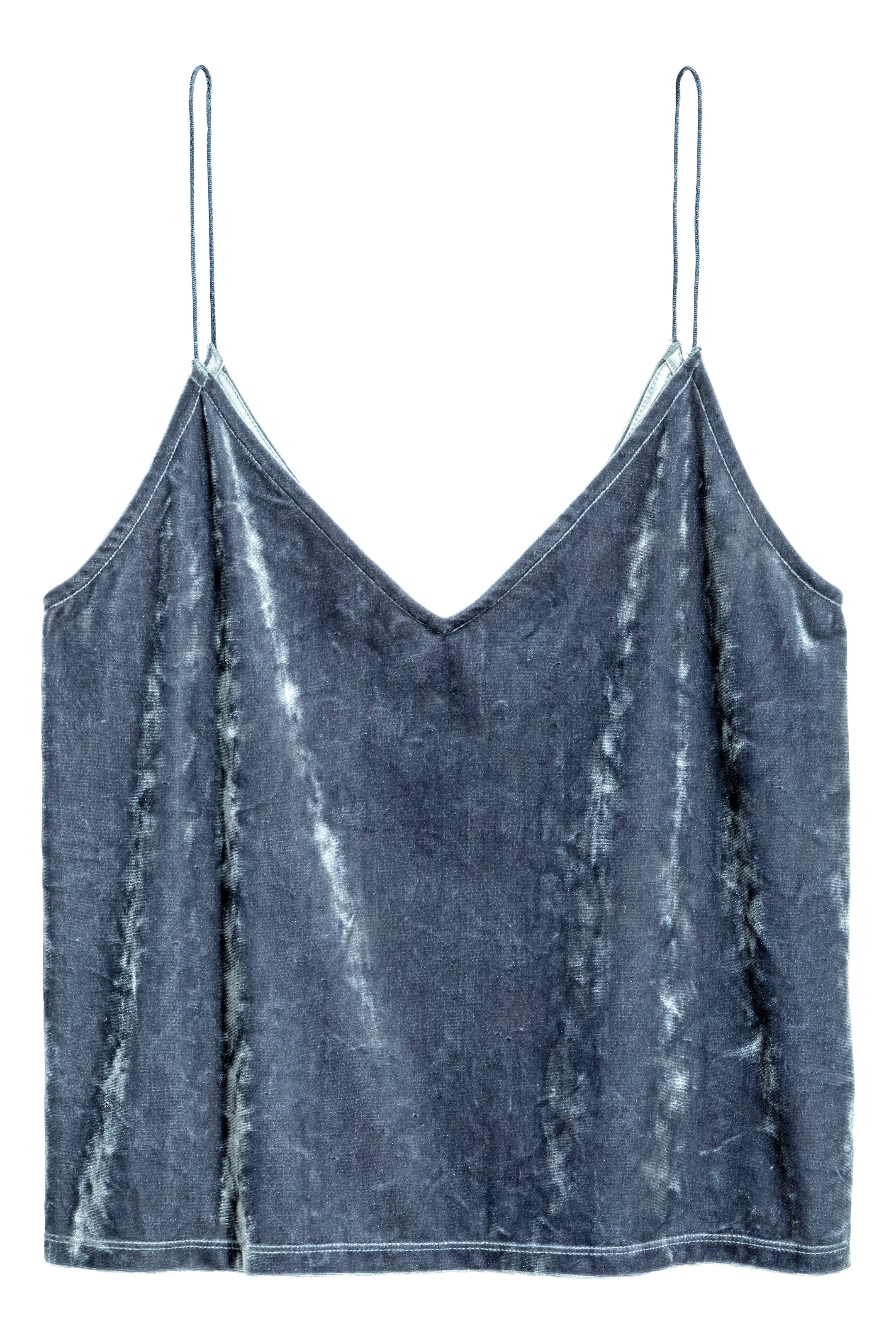 View larger image: Crushed velvet strappy top - Blue - Ladies | H&M GB 1