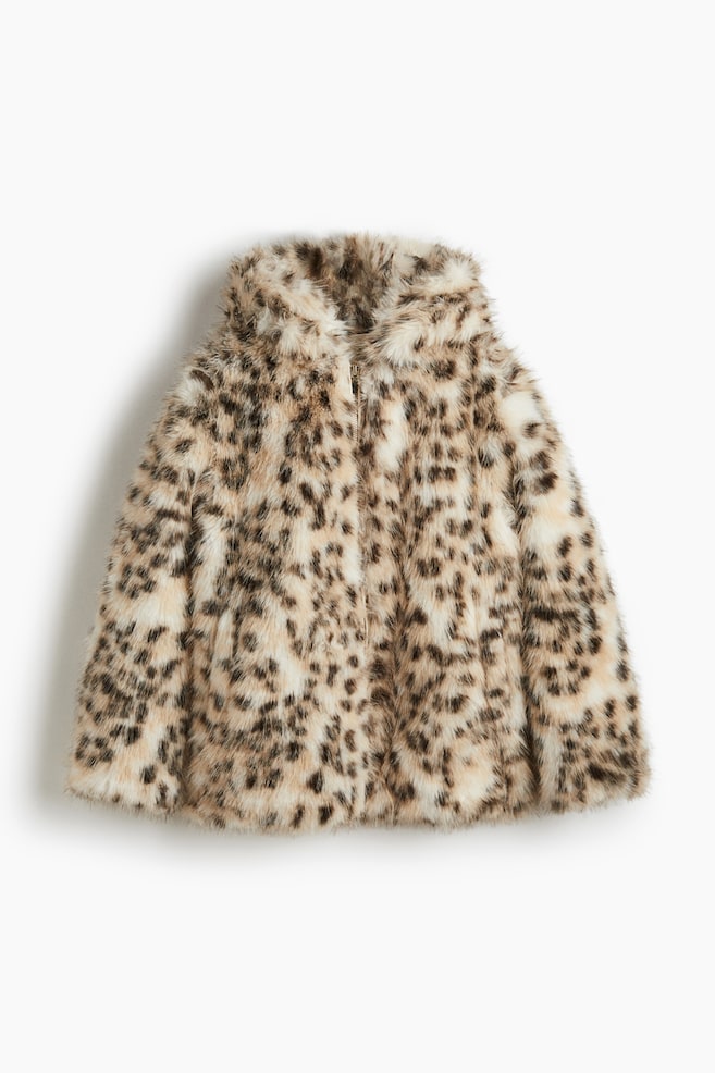 Hooded jacket - Cream/Leopard print/Dark beige - 1