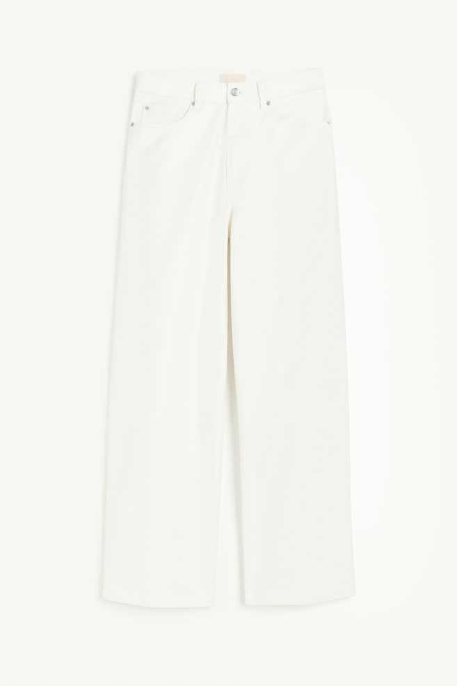 Coated Wide Regular Jeans - White - 1