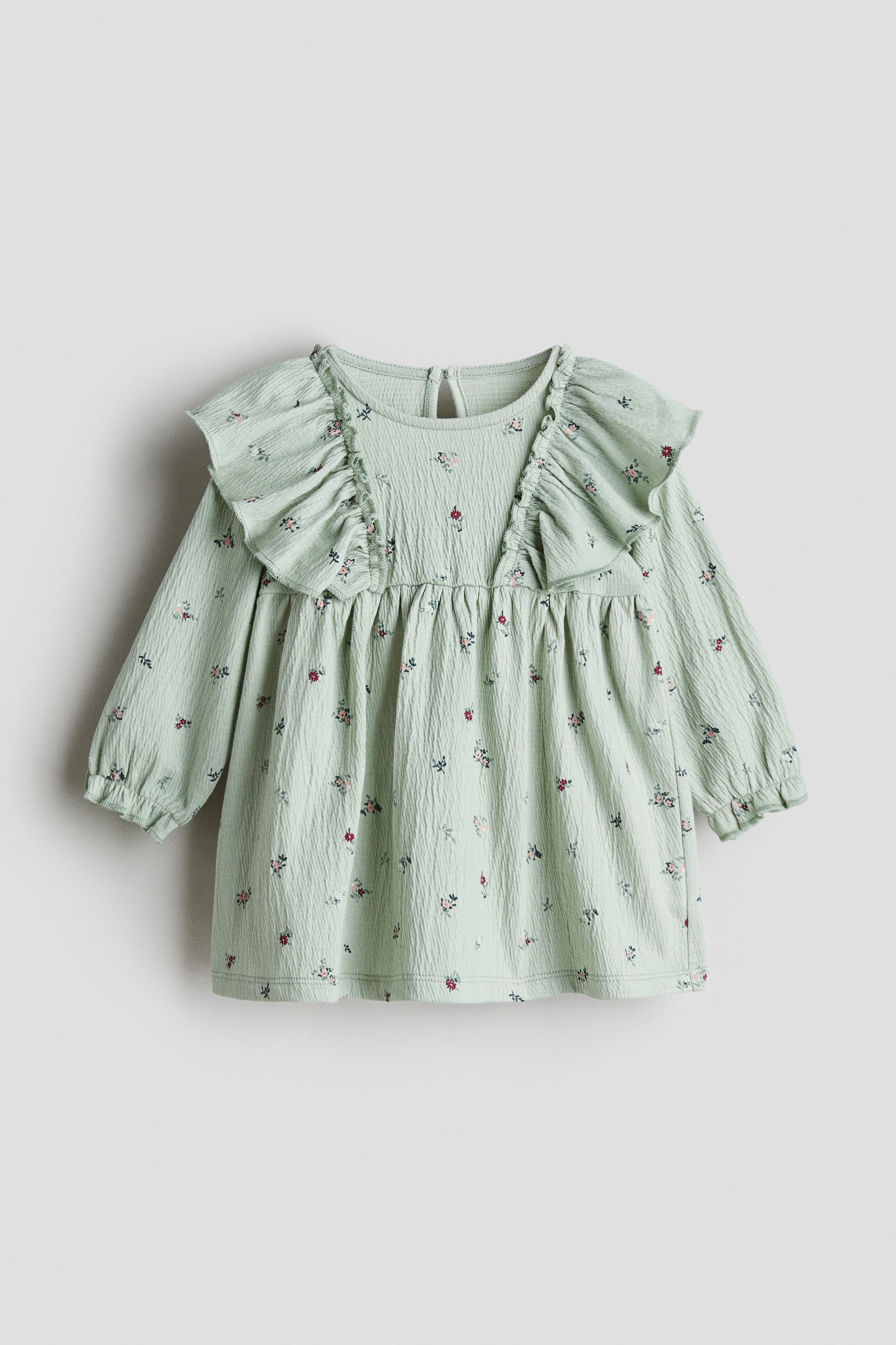 H & M - クリンクルコットンワンピース - グリーン H & M - クリンクルコットンワンピース - グリーン