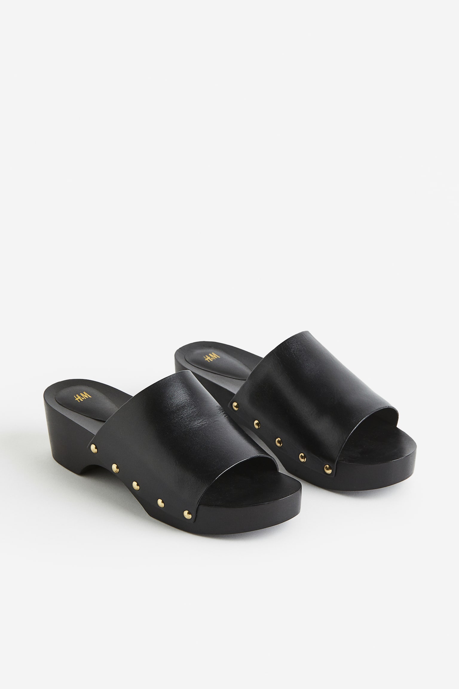 Leather Clogs - Black - 3